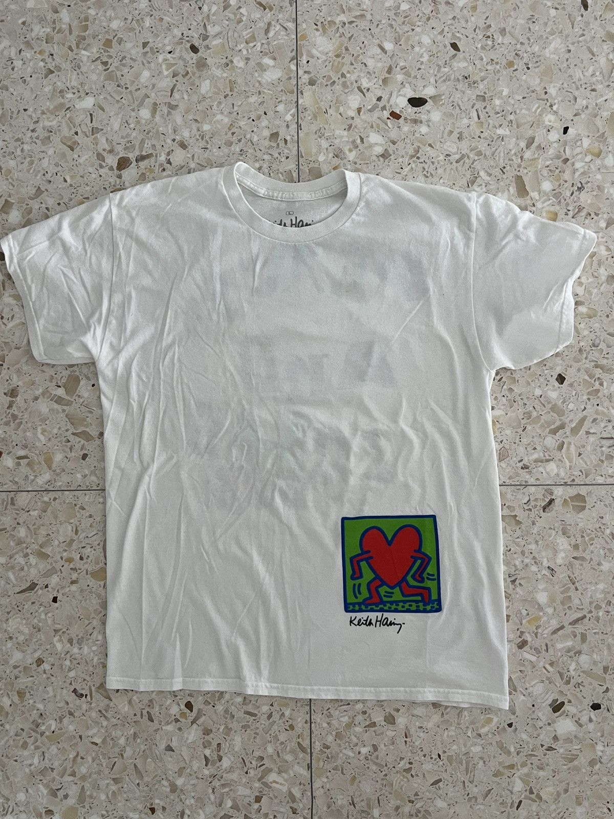 Keith Haring Keith Haring Peace and Love Heart Bat Dog Art Spellout Size US L / EU 52-54 / 3 - 2 Thumbnail