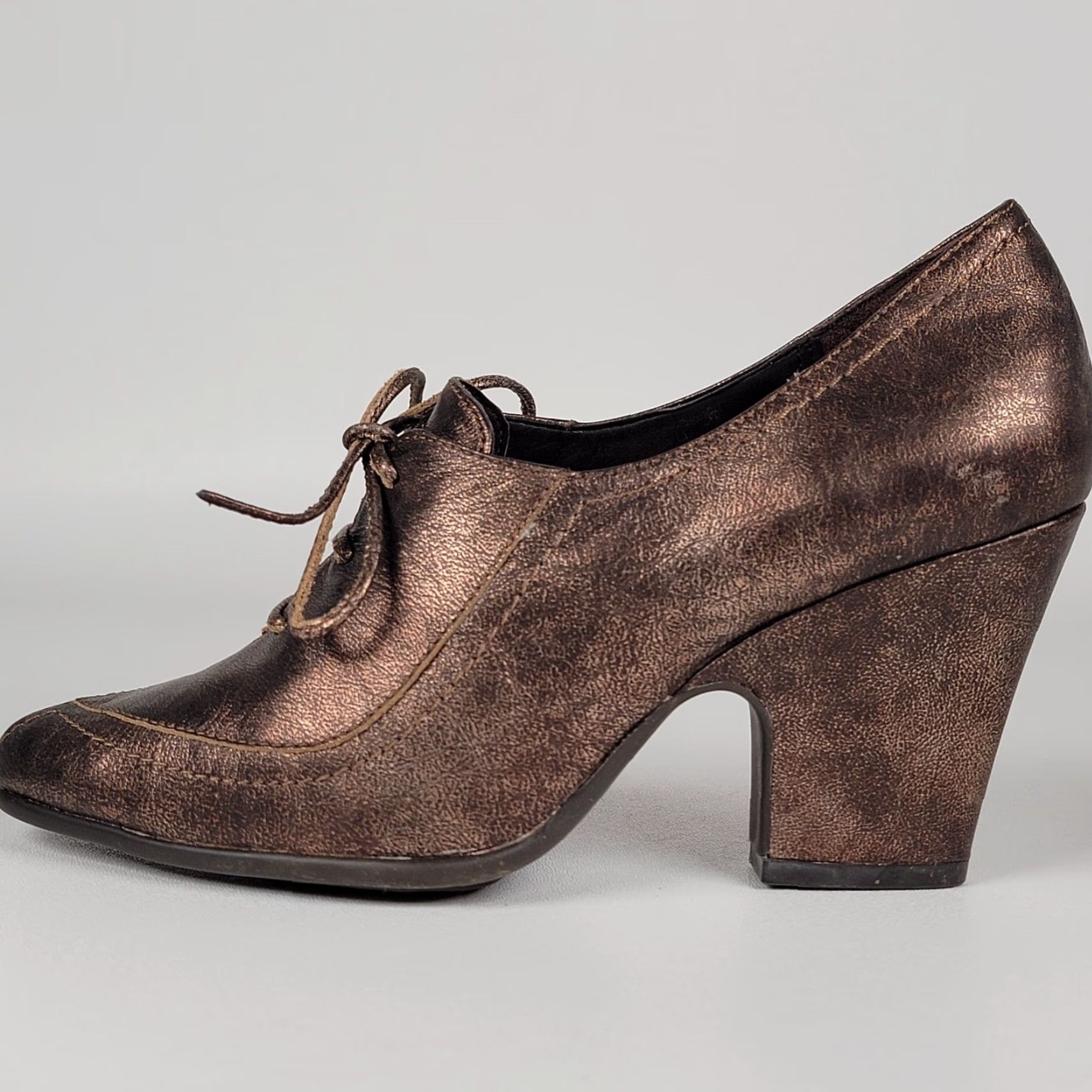 Vintage Aerosoles Veranda Women Brown Suede Lace Up High Block Heel 3.5" 6.5M Size US 7 / IT 37 - 7 Thumbnail