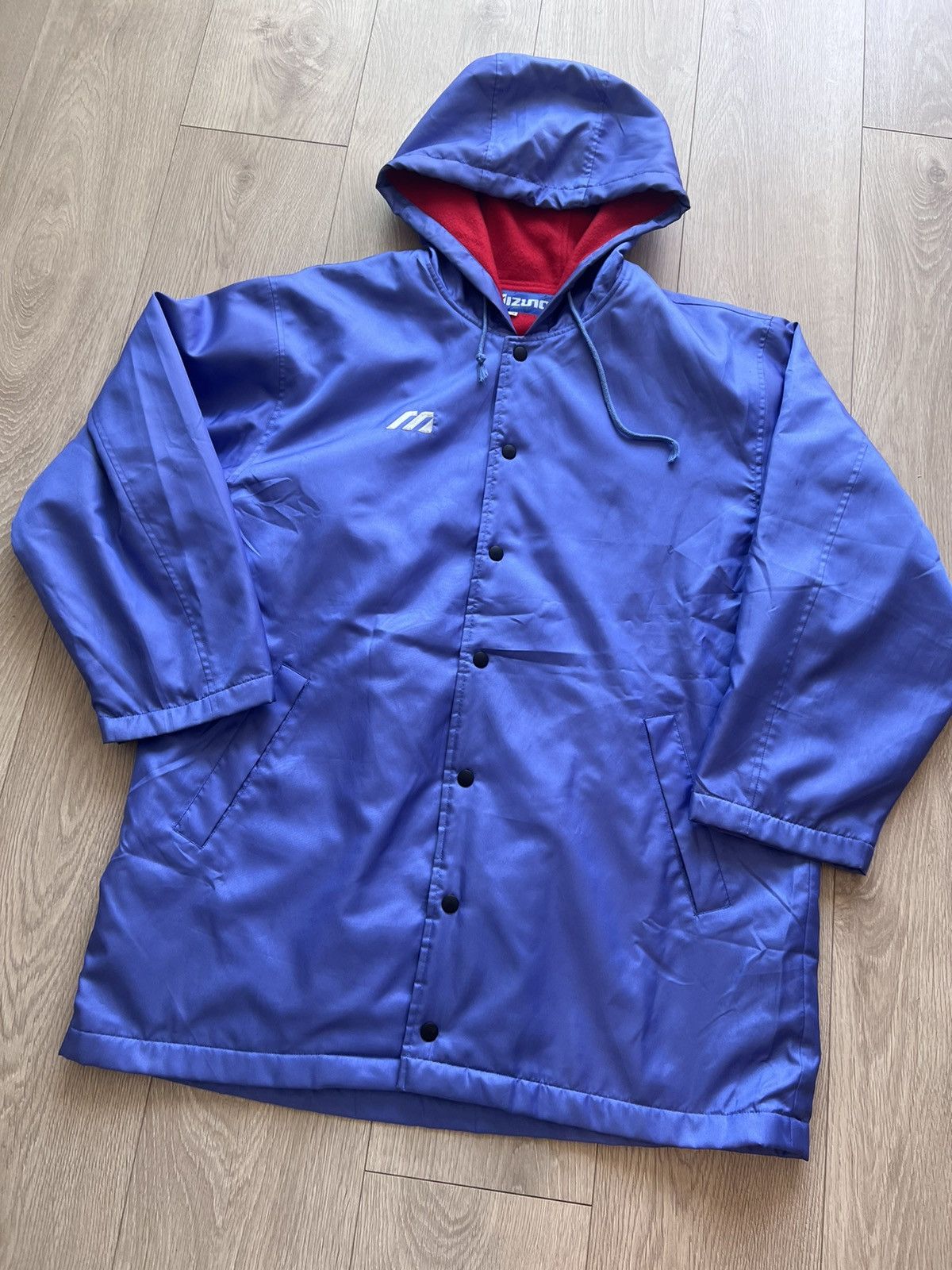 Mizuno × Vintage Vintage Mizuno Jacket with Hood 80s 90s Rare Purple Lined Size US L / EU 52-54 / 3 - 3 Thumbnail