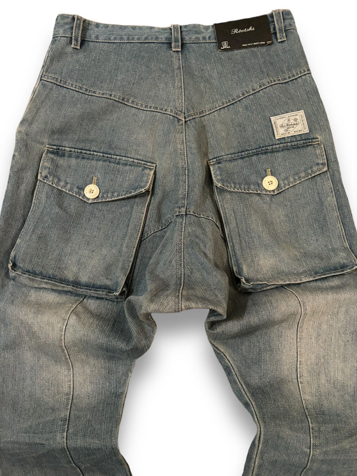 Other Y2K Japanese Rovtski Union Made Workwear Drop Crotch Jeans Size US 31 - 14 Thumbnail
