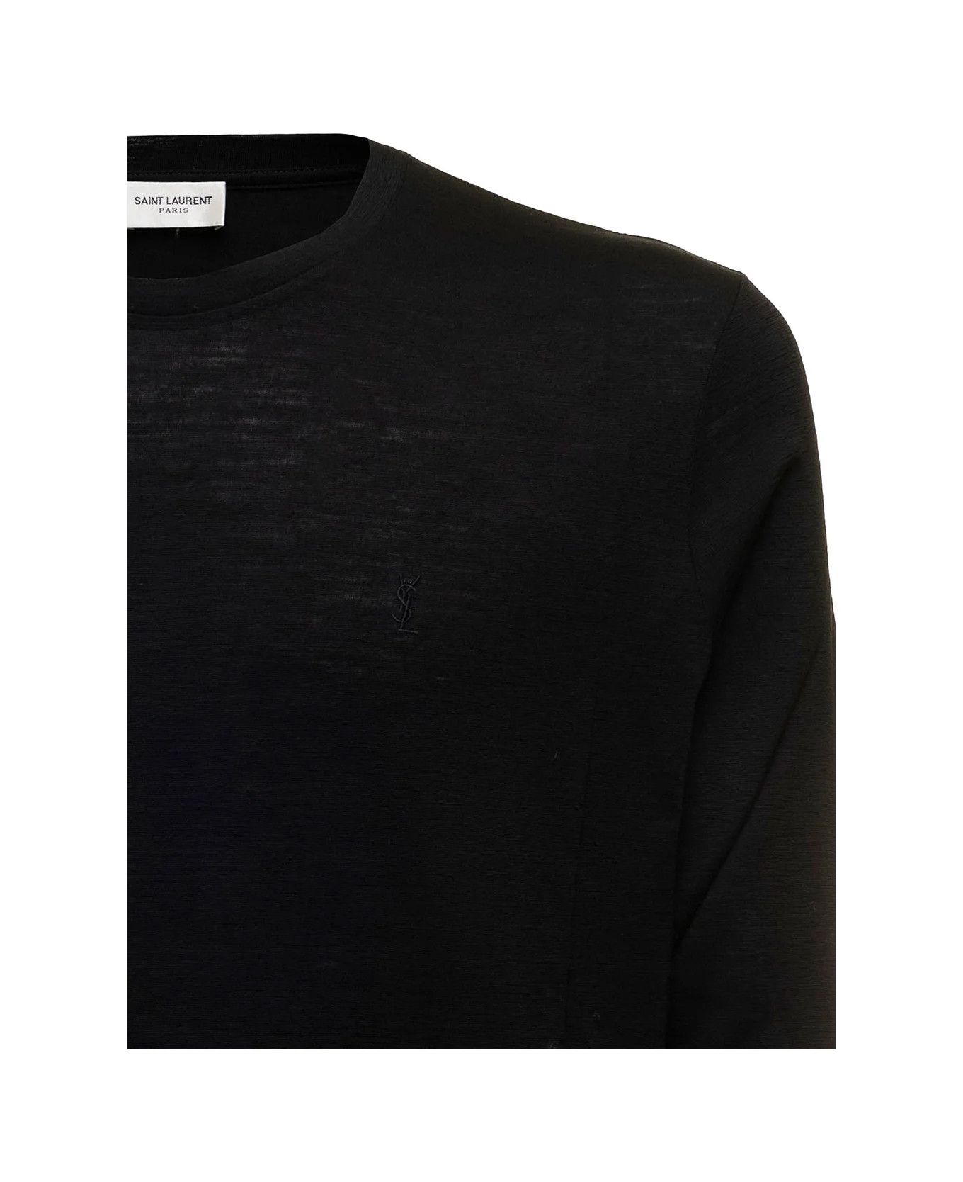 Saint Laurent Paris o1bcso1str0426 Maglia Girocollo Con in Black Size US M / EU 48-50 / 2 - 3 Thumbnail