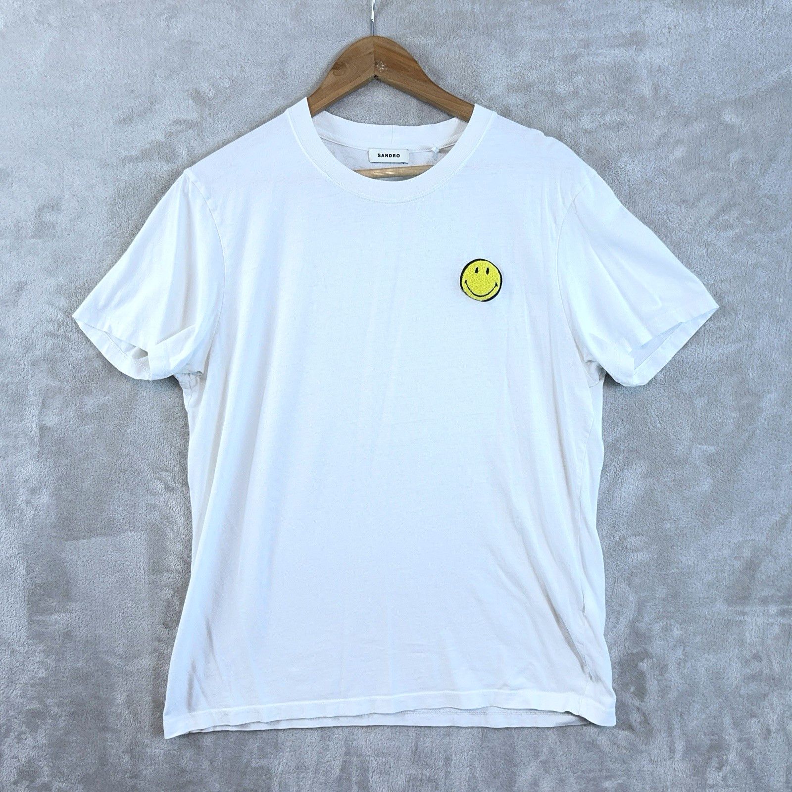 Sandro Sandro x Smiley Face Colab White T Shirt Men's Medium 42" Size US M / EU 48-50 / 2 - 1 Thumbnail
