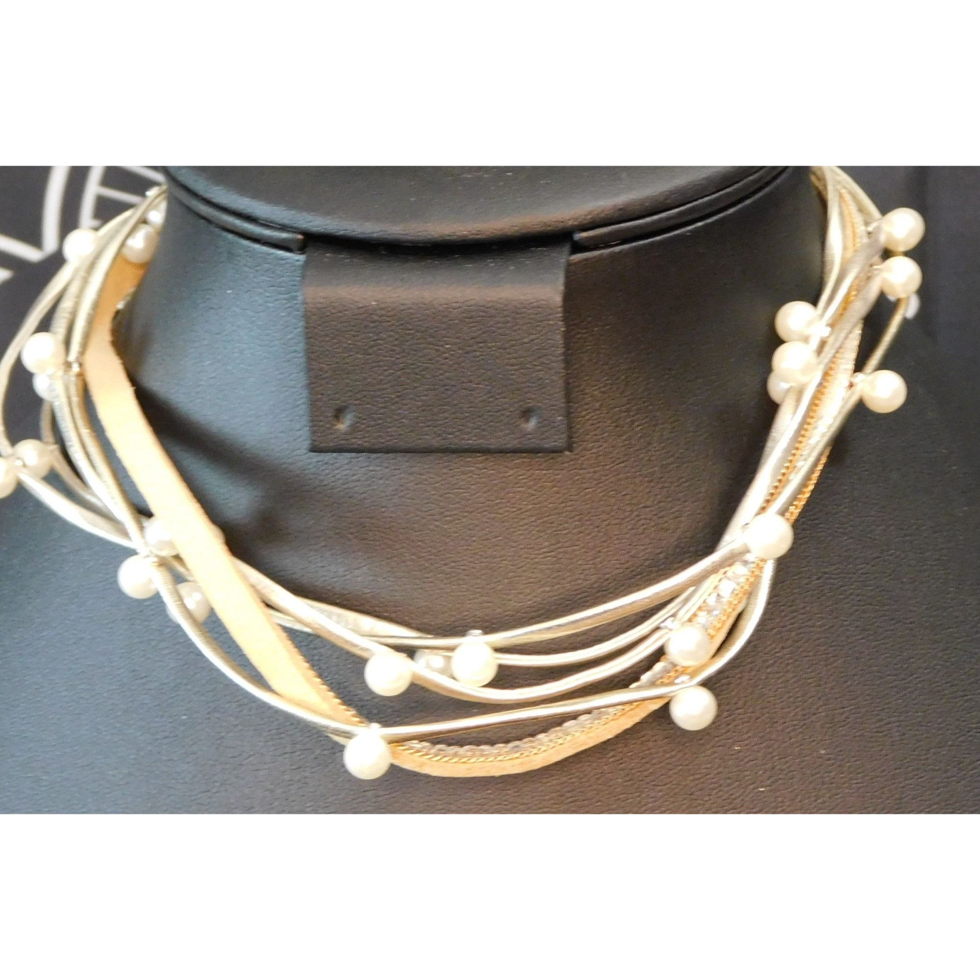 Other Boho Chic Tan Faux Pearl Layered Necklace Size ONE SIZE - 3 Thumbnail