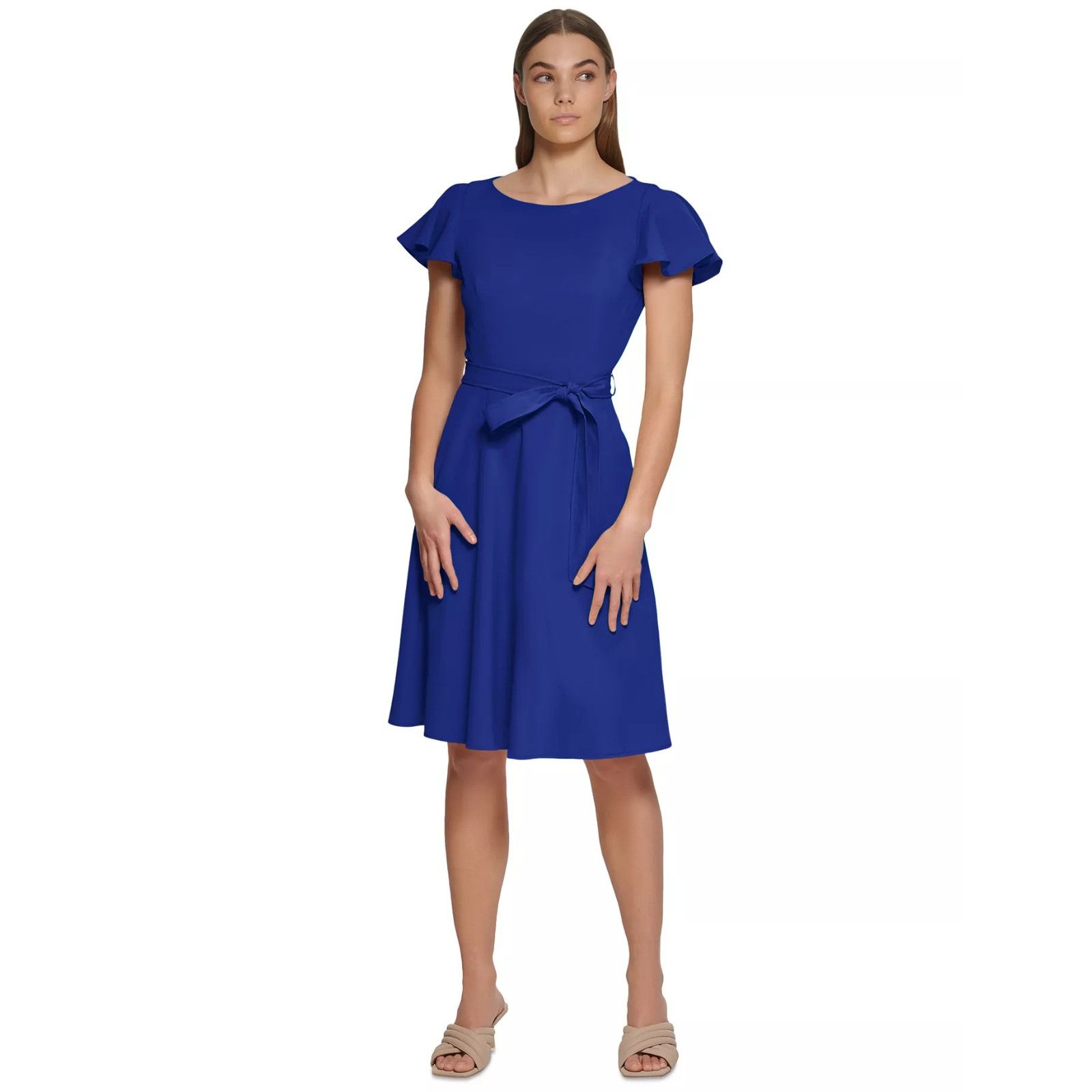 Calvin Klein Calvin Klein Women's Flutter-Sleeve Tie-Waist Dress, Size 2 Size XS / US 0-2 / IT 36-38 - 1 Thumbnail