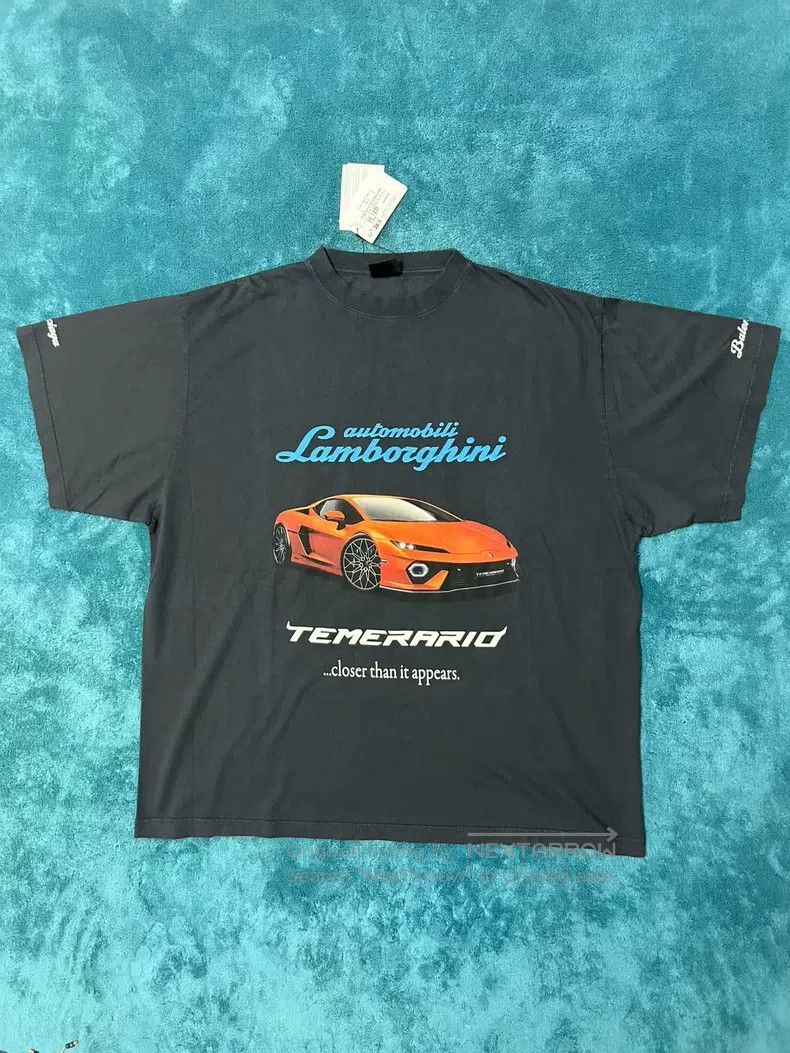 Balenciaga Balenciaga Washed Black Lamborghini Sports Car Short Sleev Size US L / EU 52-54 / 3 - 1 Thumbnail