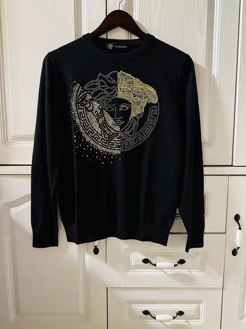Versace Versace Gold thread embroidered Medusa cardigan Size US M / EU 48-50 / 2 - 1 Thumbnail