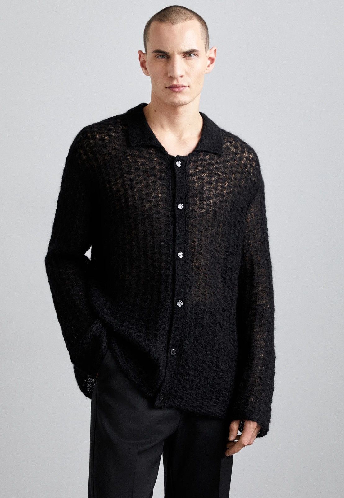Our Legacy × Won Hundred !DS! AW23 Won Hundred Mazar LS Black Knitted Cardigan Size US M / EU 48-50 / 2 - 3 Thumbnail