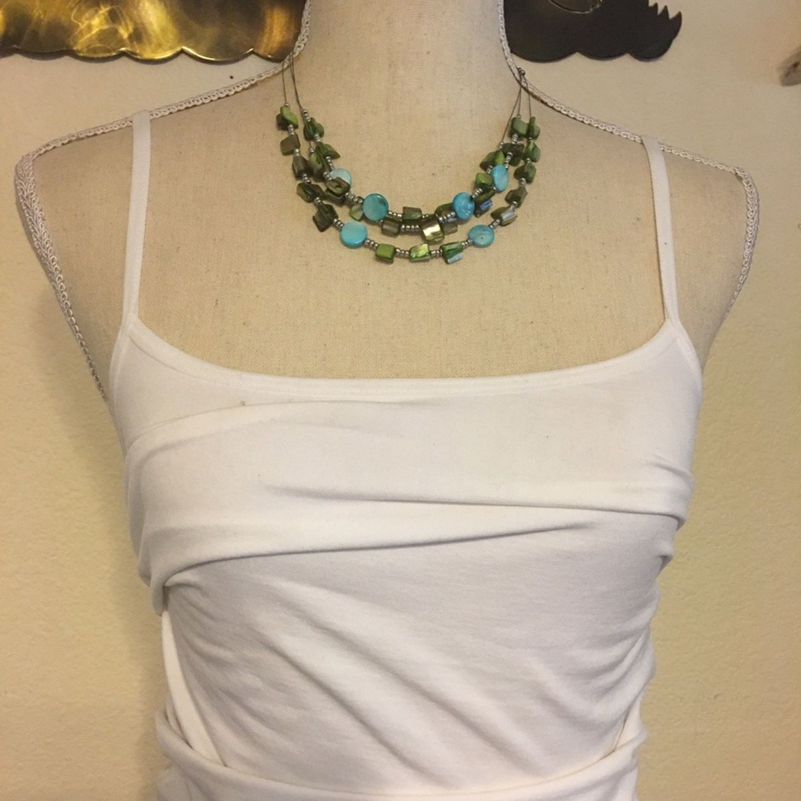 Jewelry Multi strand silver tone abalone shell necklace Size ONE SIZE - 3 Thumbnail