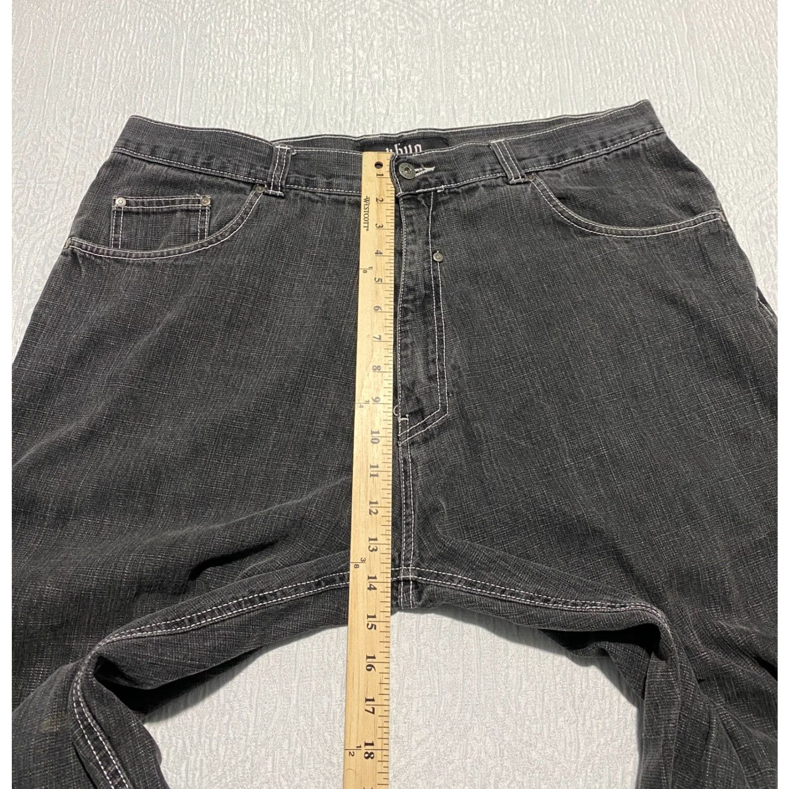Vintage Ubug Men's Jeans Size 40×34 Black Relaxed Wide Leg Embroidered Pockets Size US 40 / EU 56 - 7 Thumbnail