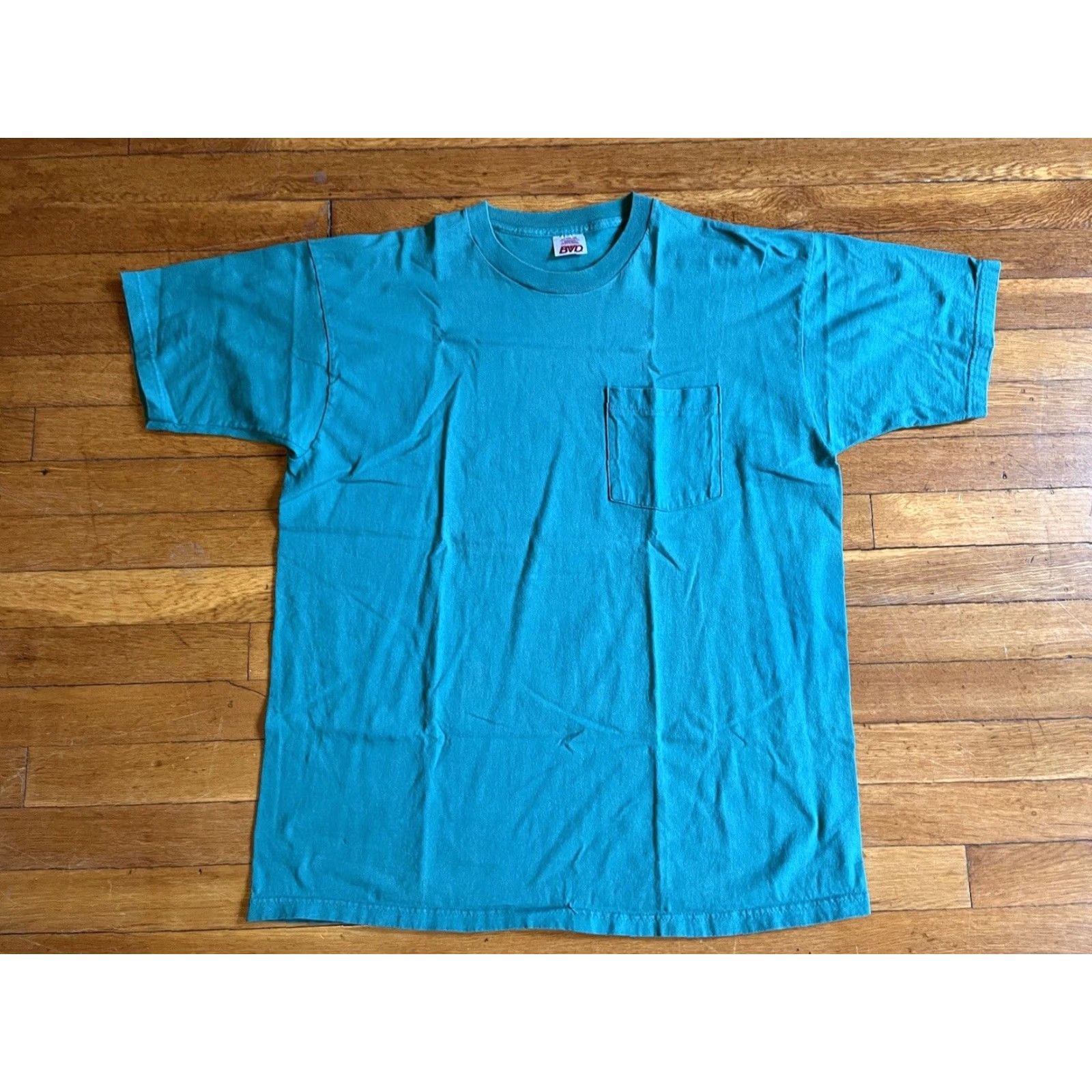 Vintage VINTAGE BVD Shirt Men’s XL Blue 90s Jersey Crew Neck Short Sleeve Pockets Retro Size US XL / EU 56 / 4 - 2 Thumbnail