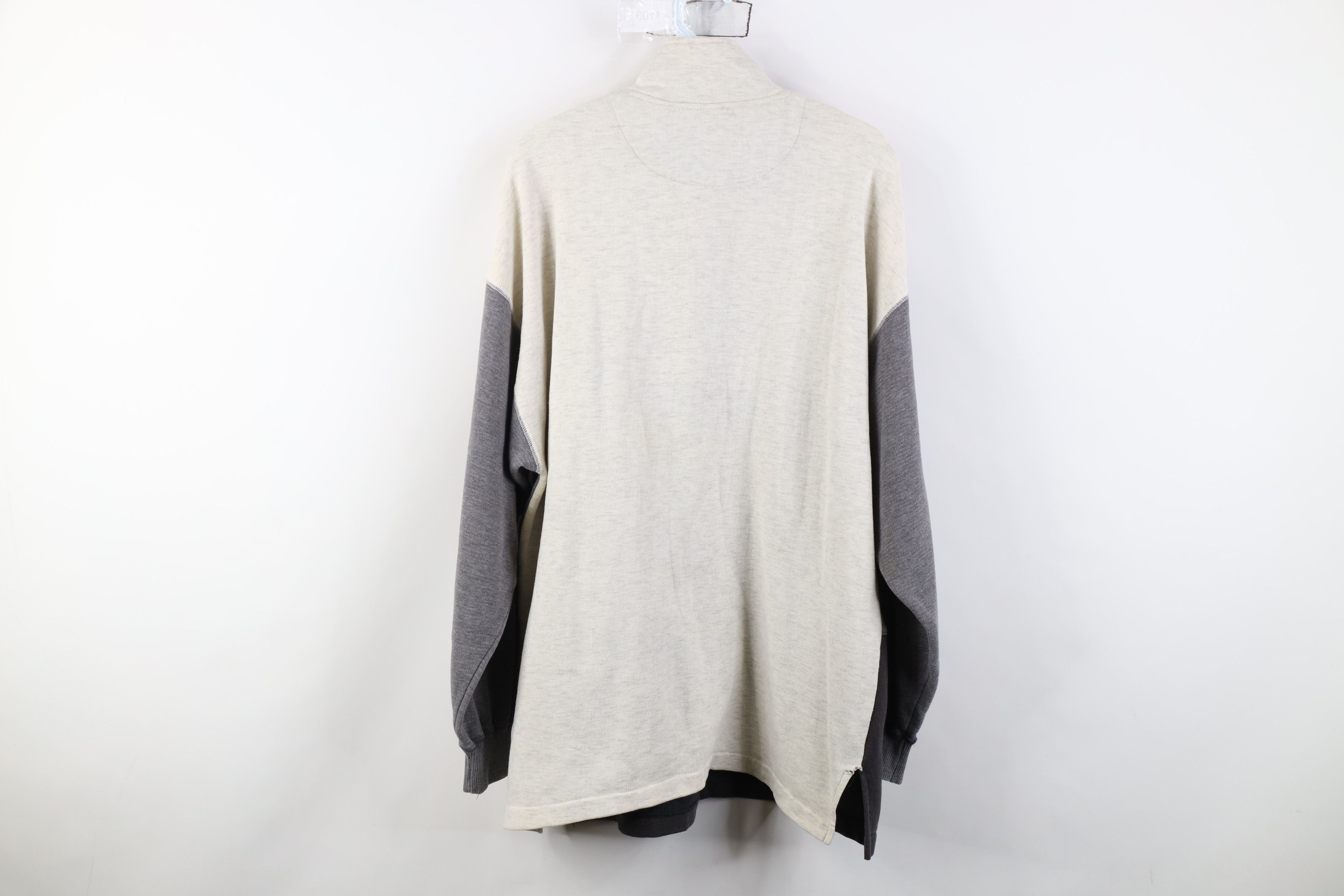 Vintage Vintage 90s Streetwear Block Collared Half Zip Sweatshirt Size US XL / EU 56 / 4 - 13 Thumbnail