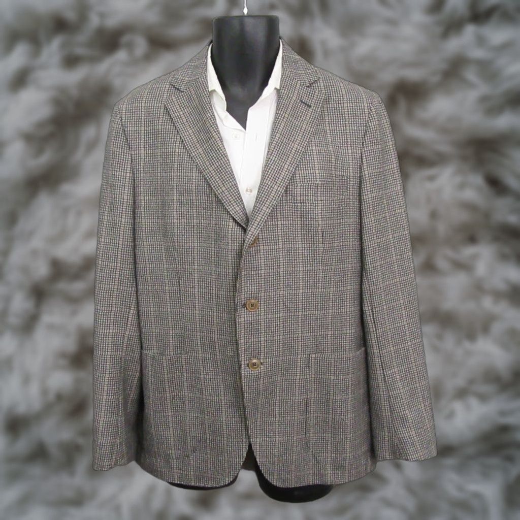 Vintage Maurizio Baldassari Mens Sport Coat Unstructured 40R Gray Slim Wool Check Notch Lapel 2-Button Double-Vented Regular Fit Jacket Coat Gift? Size US XXS / EU 40 - 1 Thumbnail
