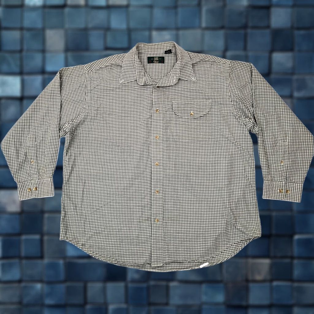 Orvis Orvis Shirt Check Wool Cotton Blend Button-Down XL Green Mens Vintage 1990s Size US XL / EU 56 / 4 - 1 Thumbnail