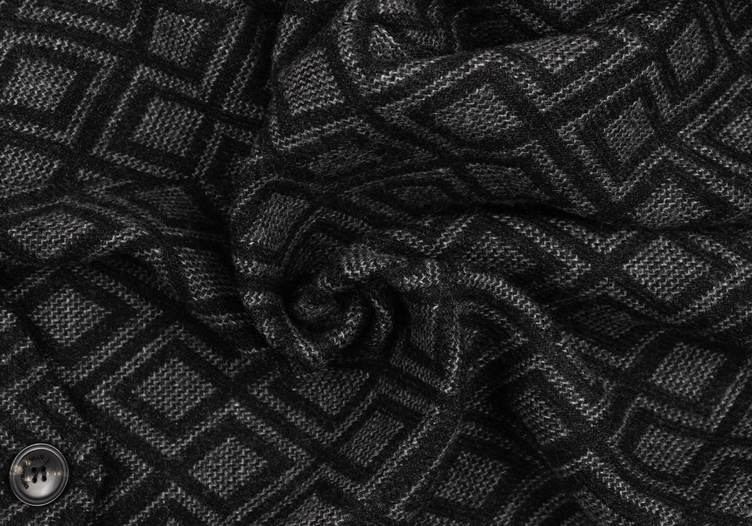 Emporio Armani Cashmere Blend Wool Geometric Jacquard Pants Charcoal 44 Size US 28 / EU 44 - 12 Thumbnail