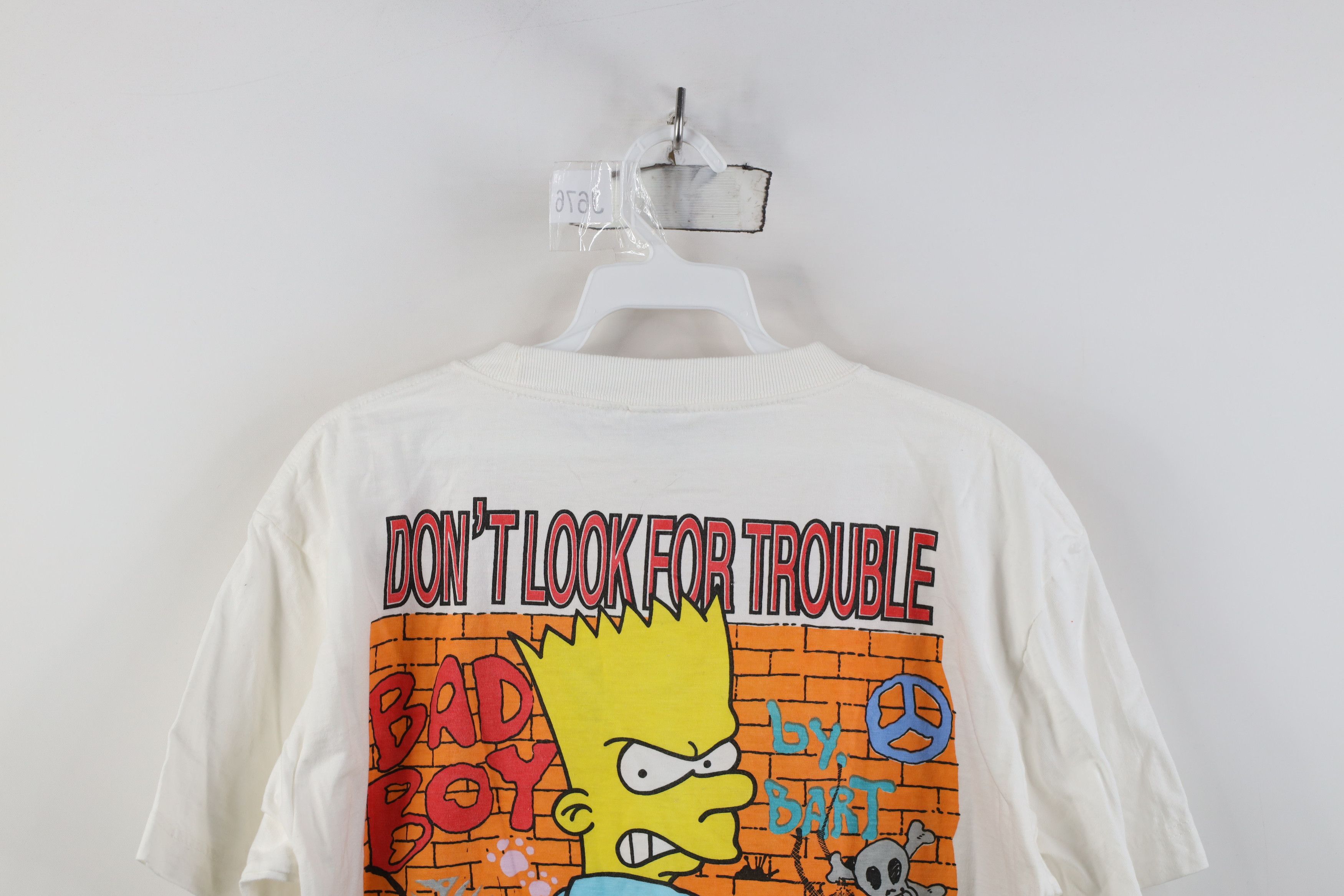 Vintage Vintage 90s The Simpsons Bart Gang Graffiti T-Shirt White Size US M / EU 48-50 / 2 - 13 Thumbnail
