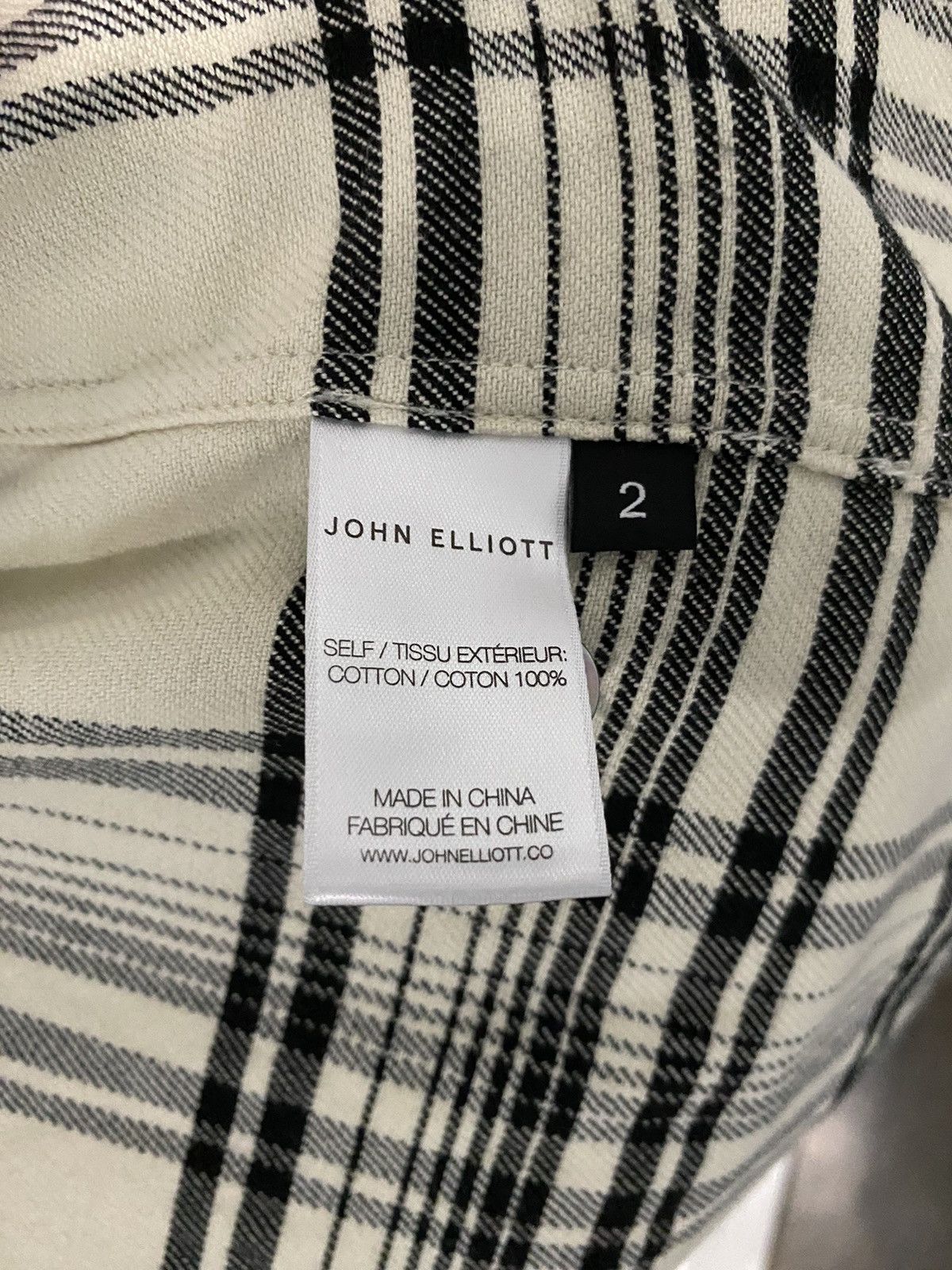 John Elliott John Elliott Straight Hem Flannel Black/Ivory Size 2/M Size US M / EU 48-50 / 2 - 4 Thumbnail