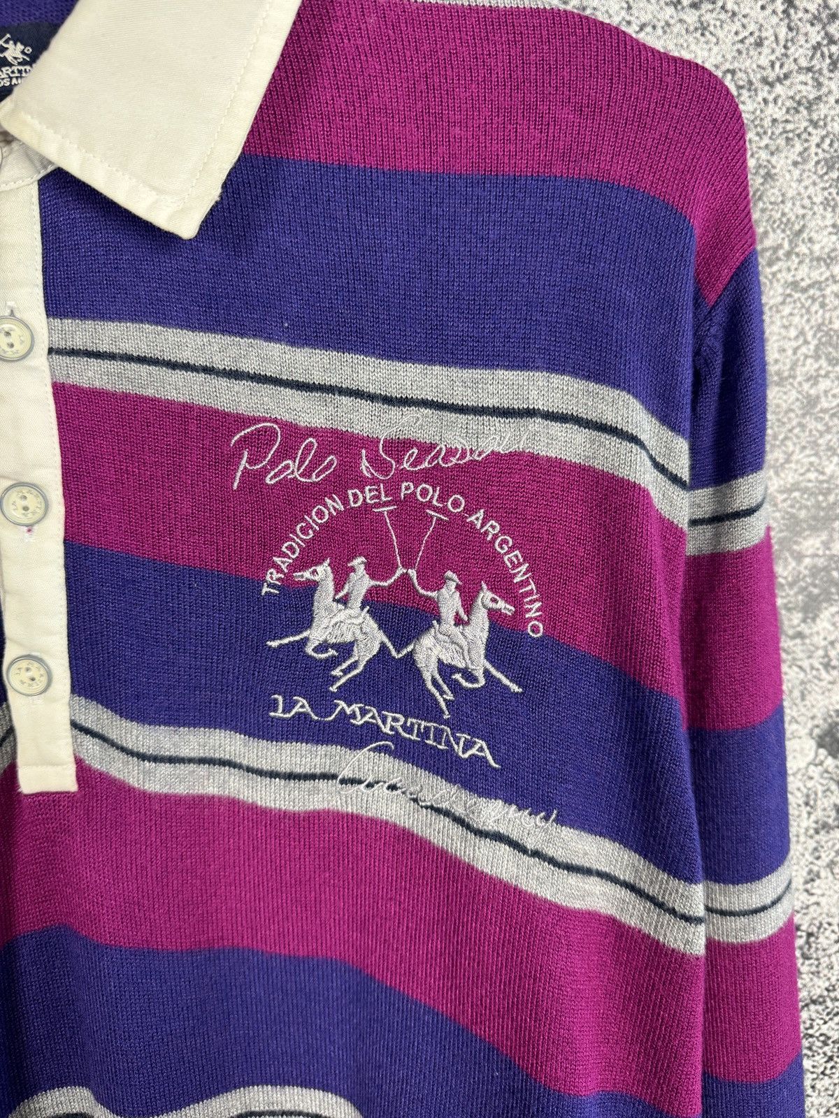 La Martina La Martina Polo Shirt Long Sleeve Striper Rugby Style Size M Size US M / EU 48-50 / 2 - 6 Thumbnail