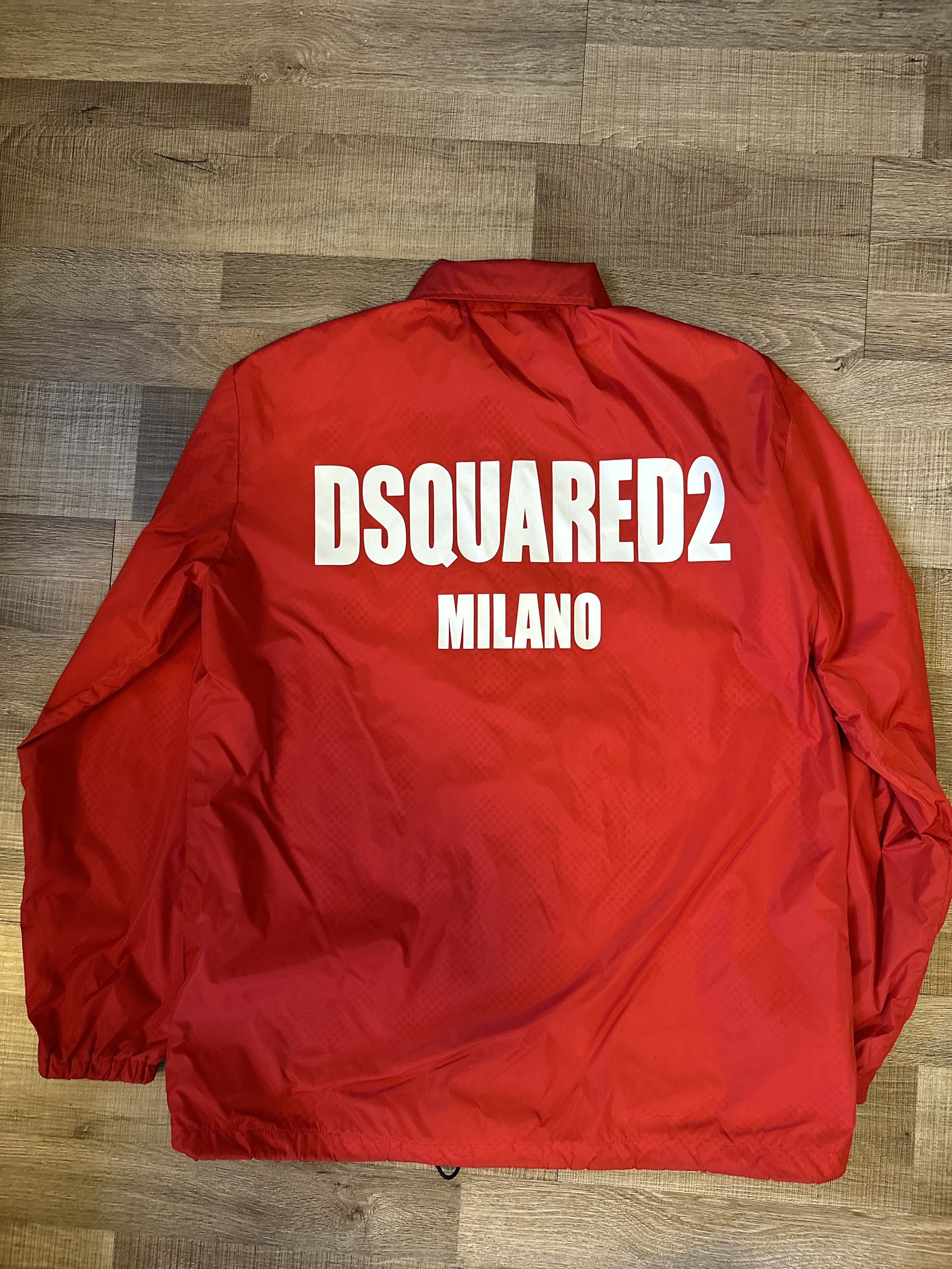 Dsquared2 DSQUARED2 BACK LOGO COACH JACKET (RED) Size US M / EU 48-50 / 2 - 4 Thumbnail
