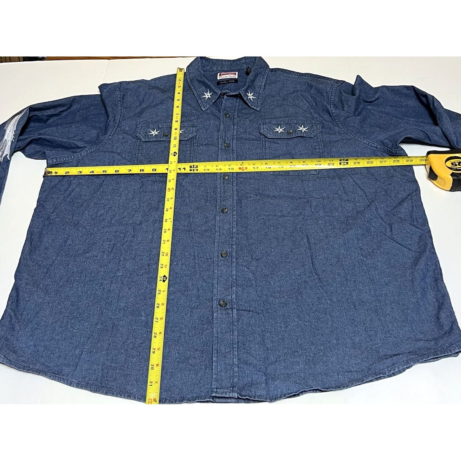 Wrangler VINTAGE Wrangler Comfort FLEX Men's 3XL Long Sleeve Button-Up Shirt Embroider Knives Size US XXL / EU 58 / 5 - 3 Thumbnail