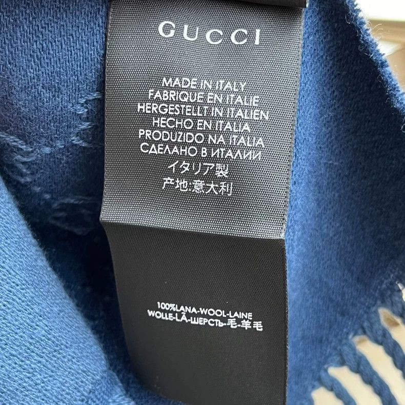 Gucci Gucci Logo full-printed wool mulberry silk scarf 2503-Nexta Size ONE SIZE - 4 Thumbnail