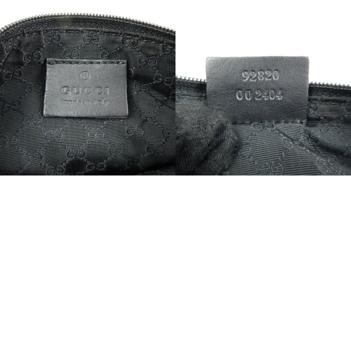 Gucci Gucci Logo Canvas & Leather Shoulder Bag Black Size ONE SIZE - 8 Thumbnail