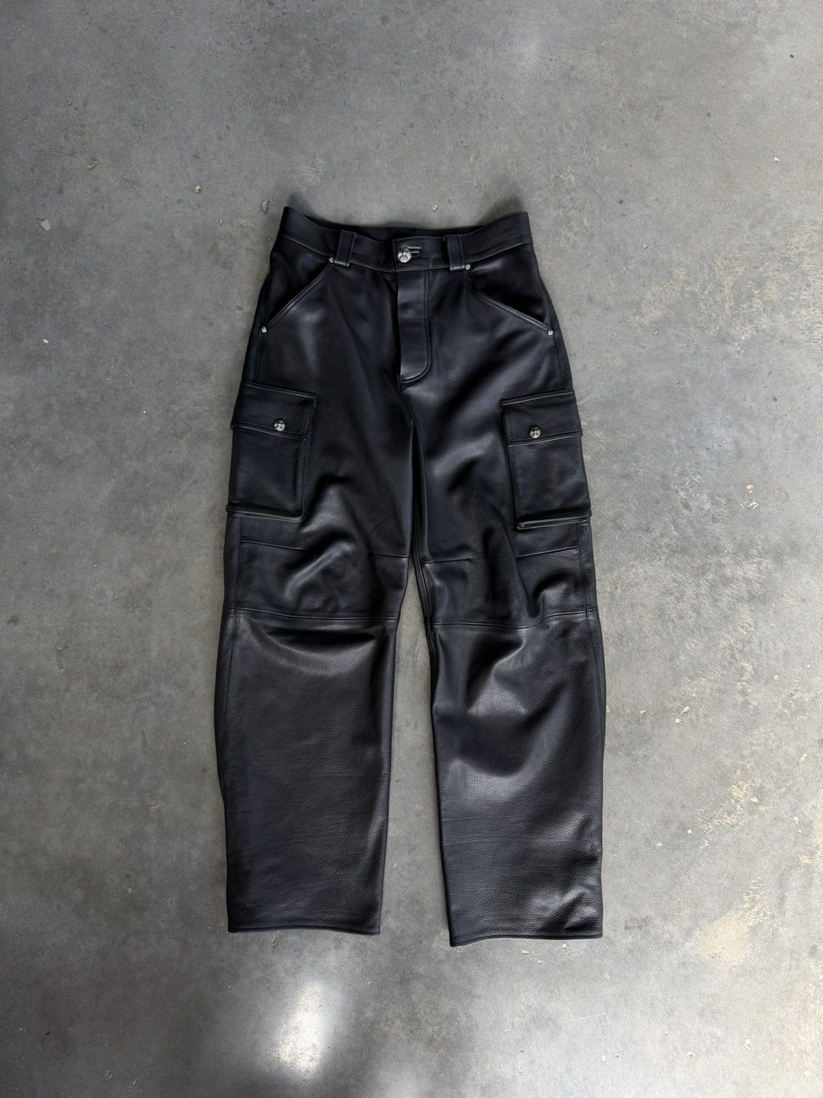 Chrome Hearts Chrome Hearts Articulated Leather Cargo Pant Baggy Devil Dog Size US 31 - 1 Thumbnail