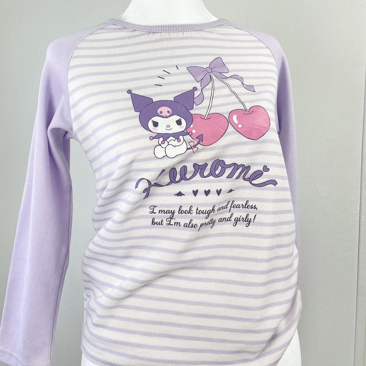 Other ✩ Sanrio Striped Kuromi Lilac Girly Kuromi Long Sleeve Tee Size S / US 4 / IT 40 - 1 Thumbnail