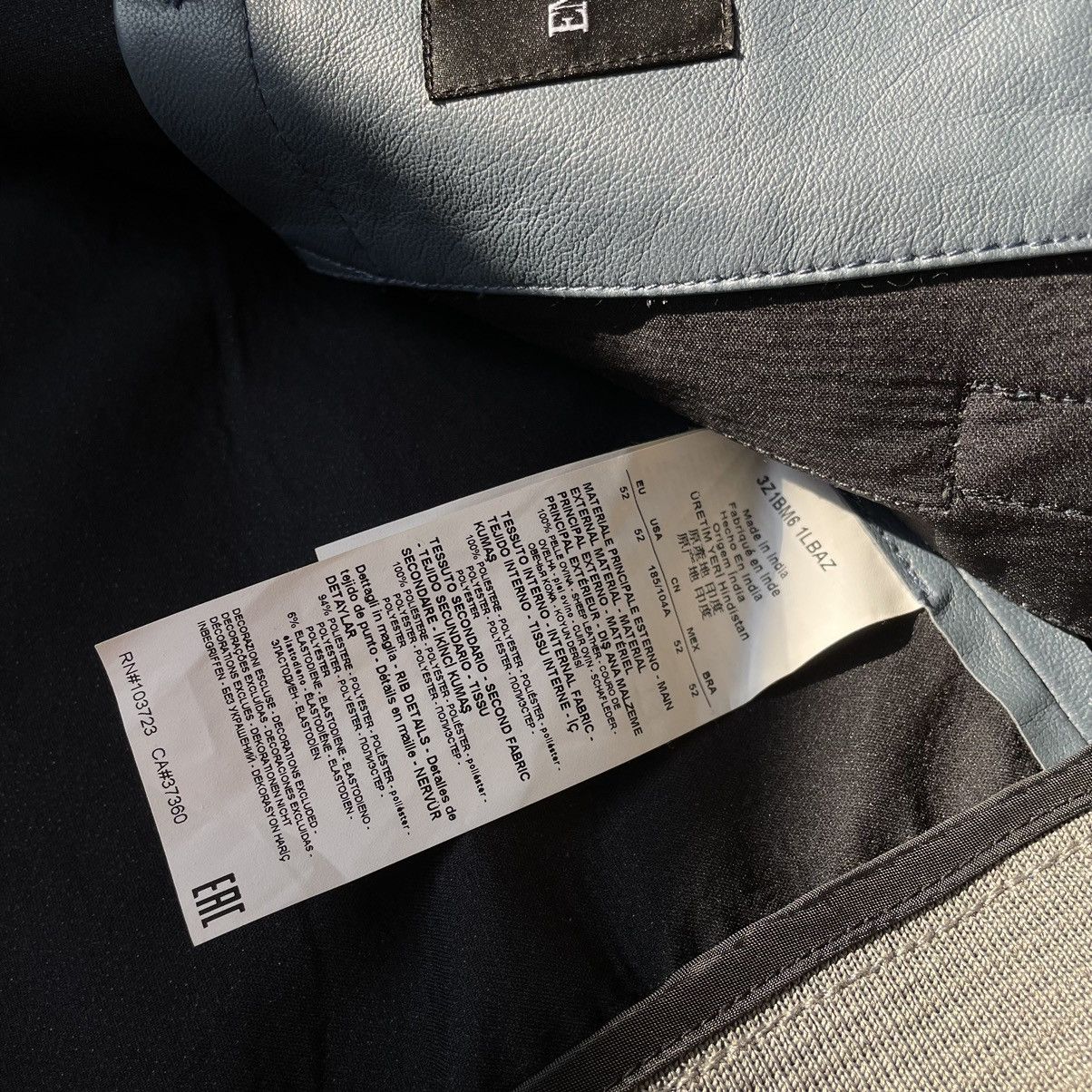 Emporio Armani Emporio Armani Leather + Nylon Bomber Jacket Size US L / EU 52-54 / 3 - 10 Thumbnail