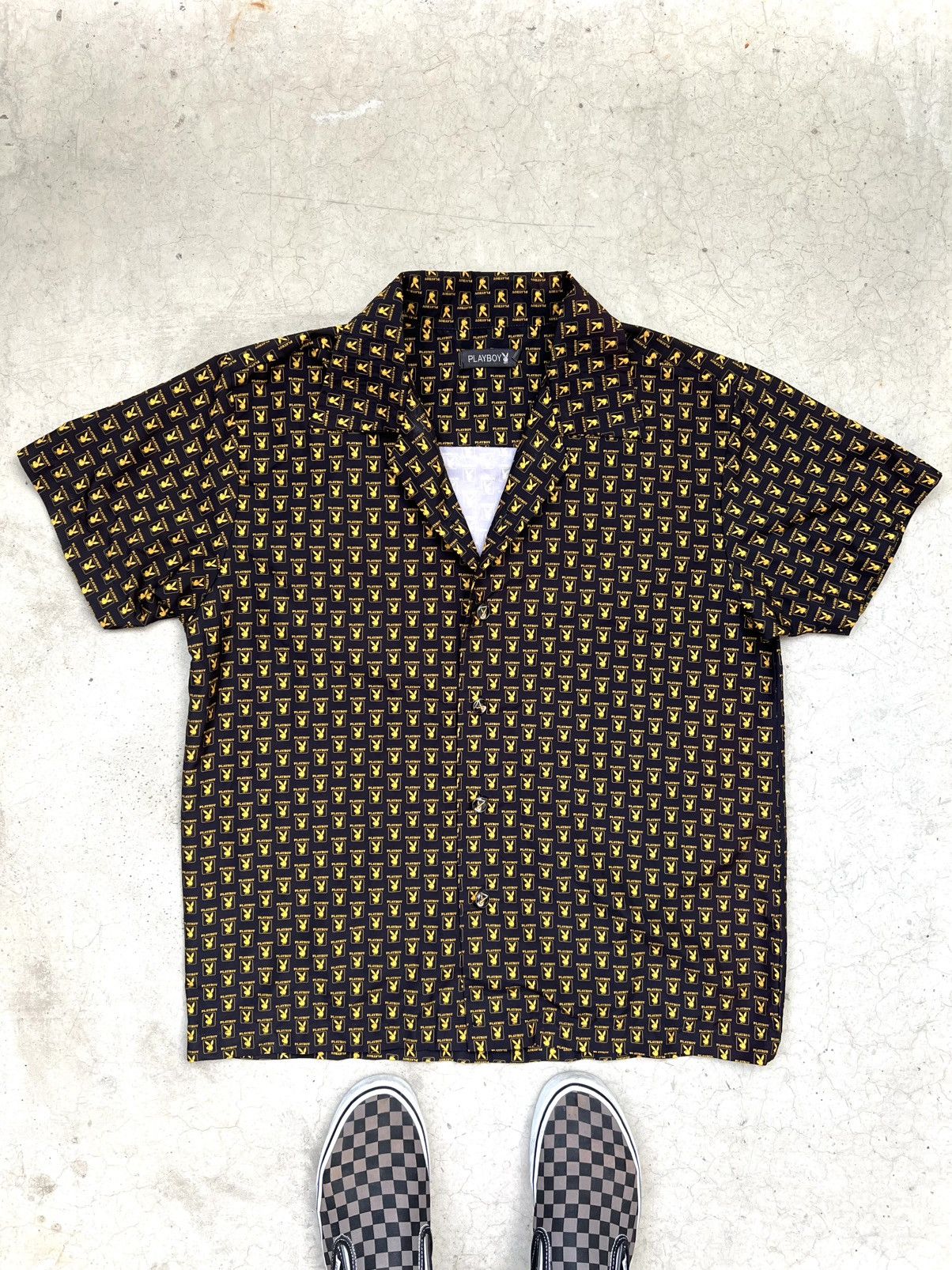 Playboy Playboy 90s Vintage Monogram Hawaii Button Up Shirt Logo M 