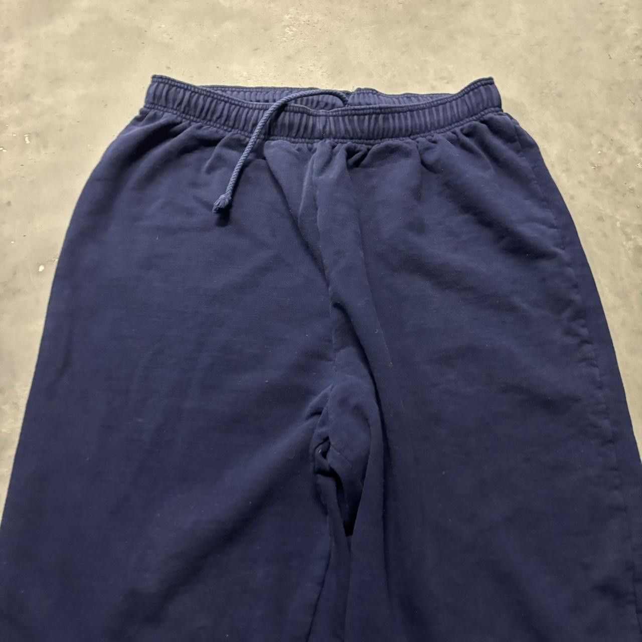 Japanese Brand × Vintage Crazy Vintage Y2K/2000s Navy Blue Essential Sweatpants! Size US 32 / EU 48 - 4 Thumbnail
