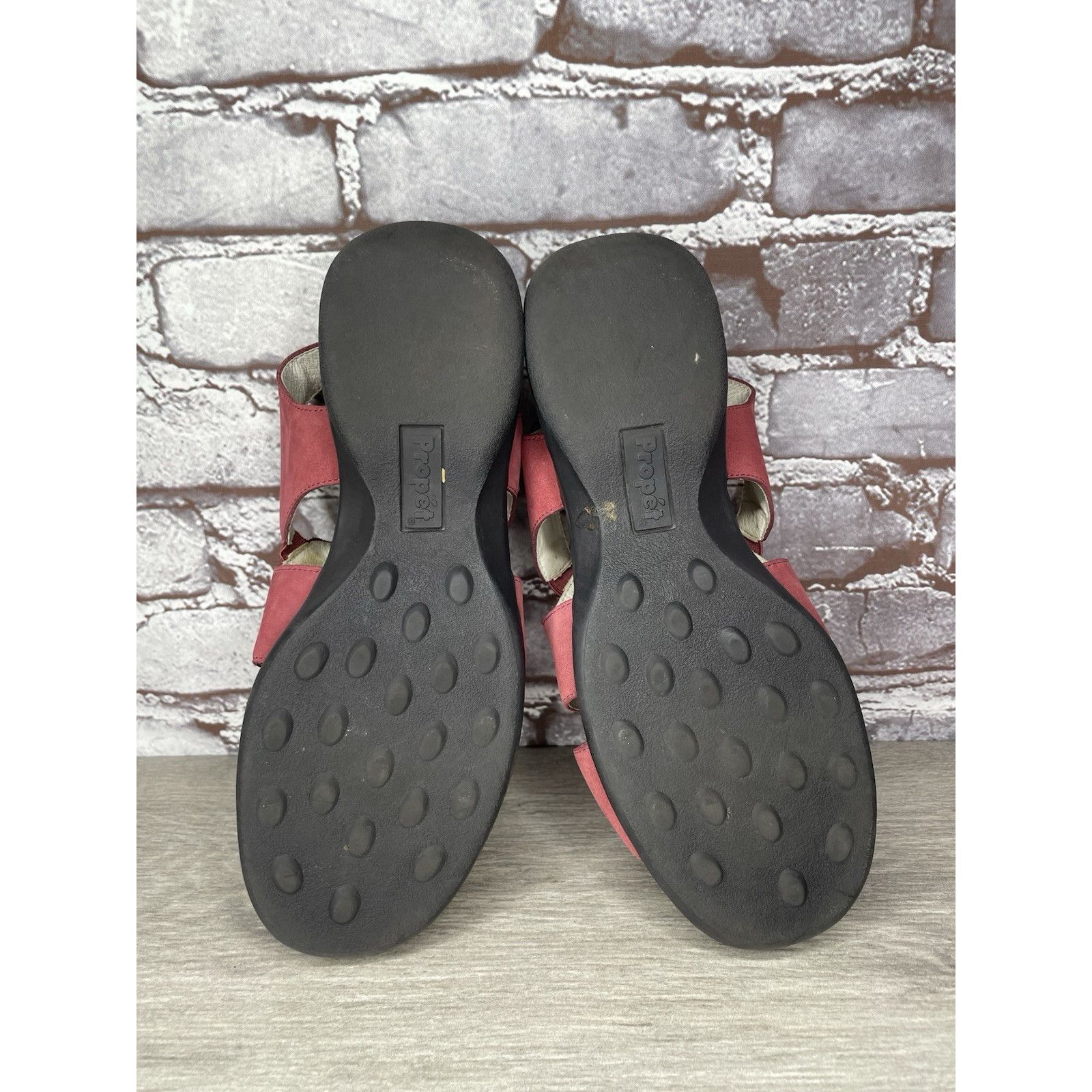 Propper Propet Pink Suede Leather Floral Casual Comfort Sandals Wome Size US 8.5 / IT 38.5 - 21 Thumbnail