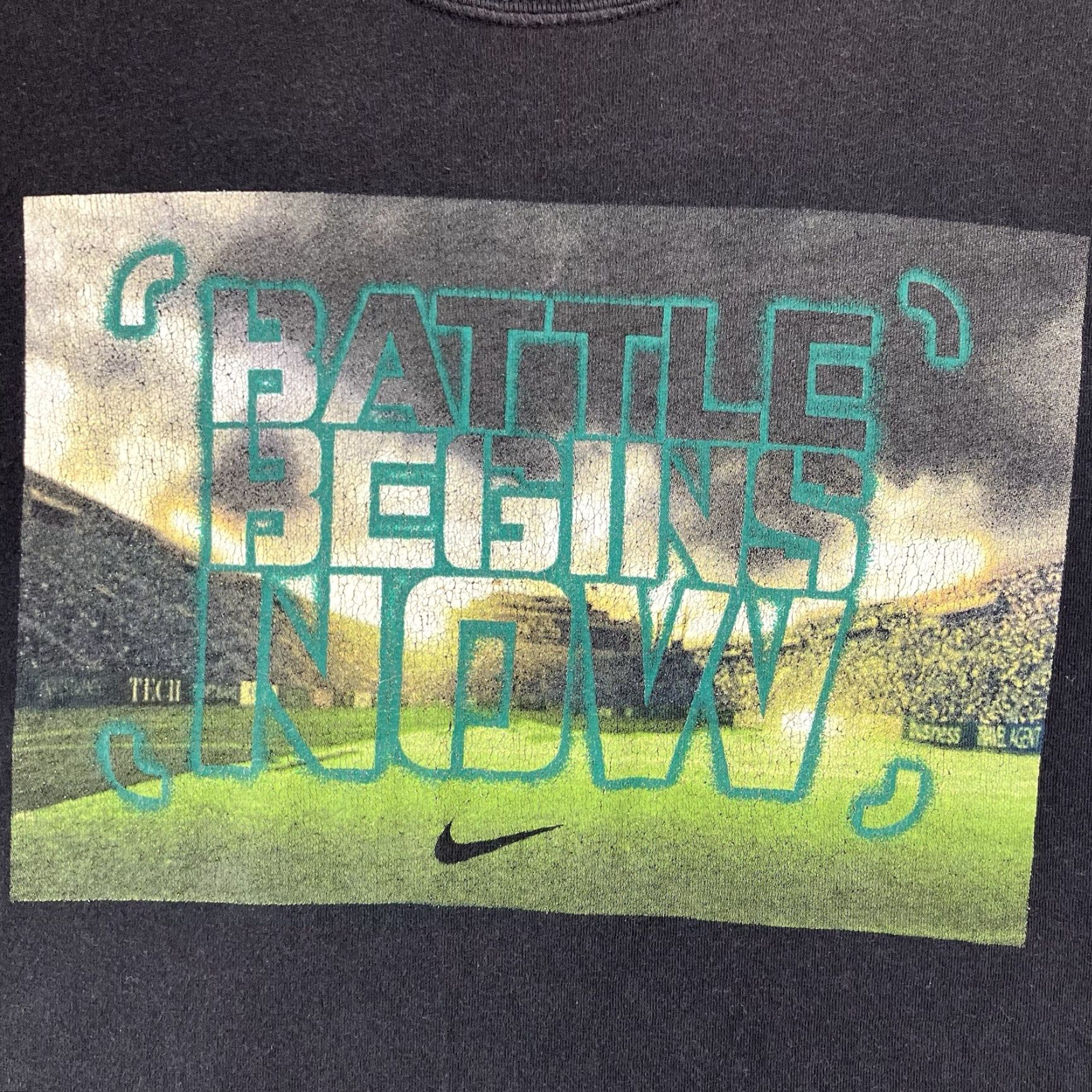 Nike Mens Nike Shirt Black Large All Cotton Field Graphic Battle Begins Now 2015 Size US L / EU 52-54 / 3 - 3 Thumbnail