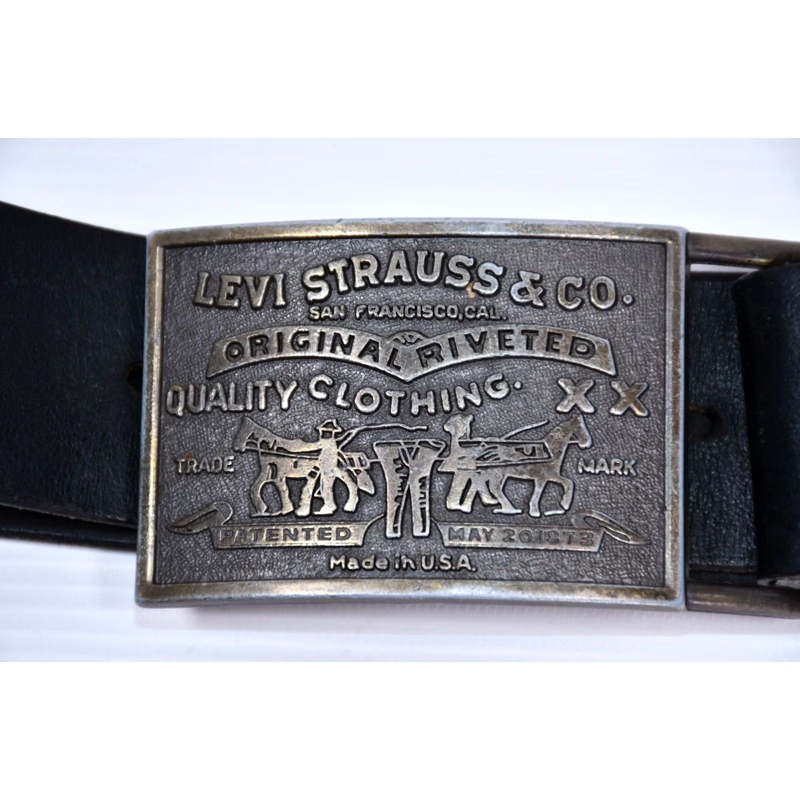 Levi's VINTAGE Levi's Belt Leather USA Made 36 Black Mens Leather Belt 90 cm USA Size 36 - 2 Thumbnail