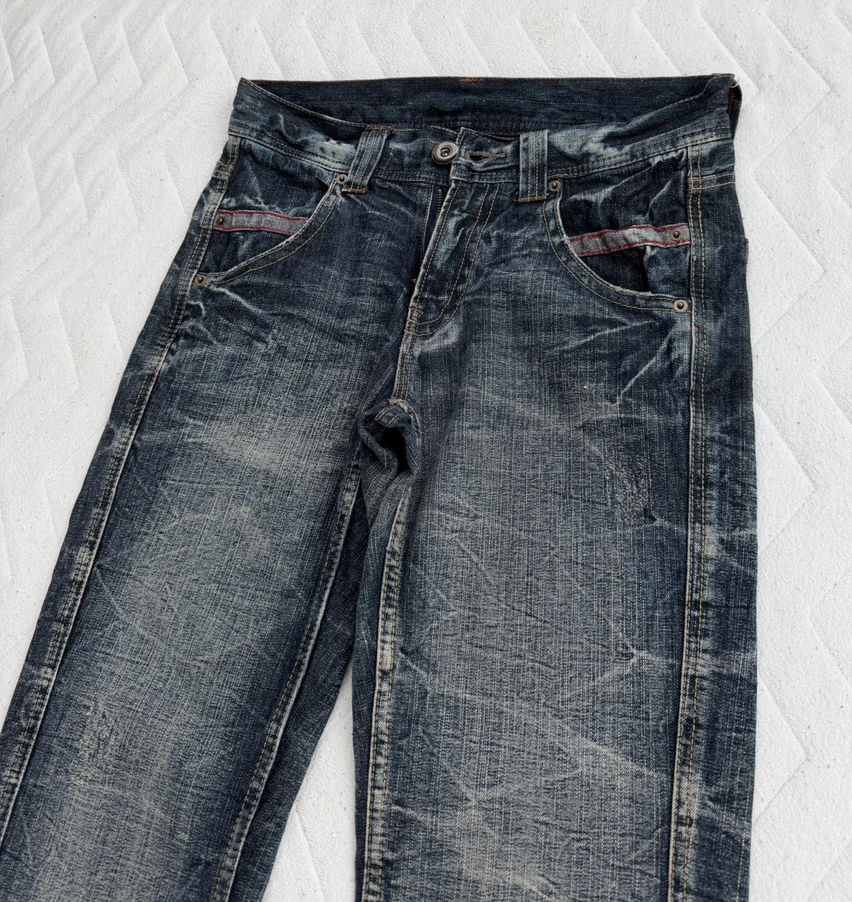 Japanese Brand Japanese Denim Distressed Faded Jeans Indigo Vintage Wash Size US 32 / EU 48 - 8 Thumbnail