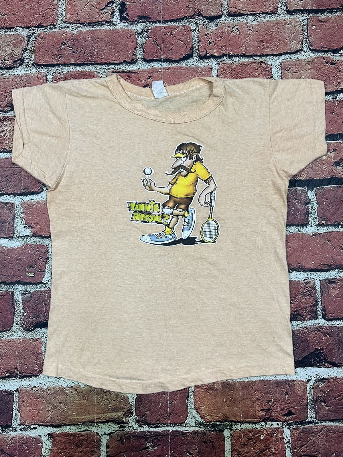Vintage True Vintage 70s/80s Tennis Anyone Cartoon Tee Single Stitch Size US M / EU 48-50 / 2 - 1 Thumbnail