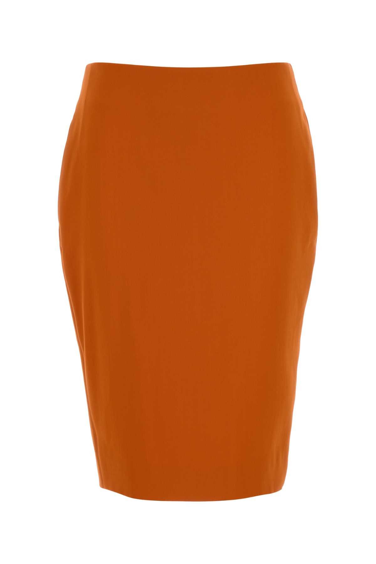 Saint Laurent Paris Orange Stretch Viscose Blend Skirt Size 27" / US 4 / IT 40 - 1 Thumbnail