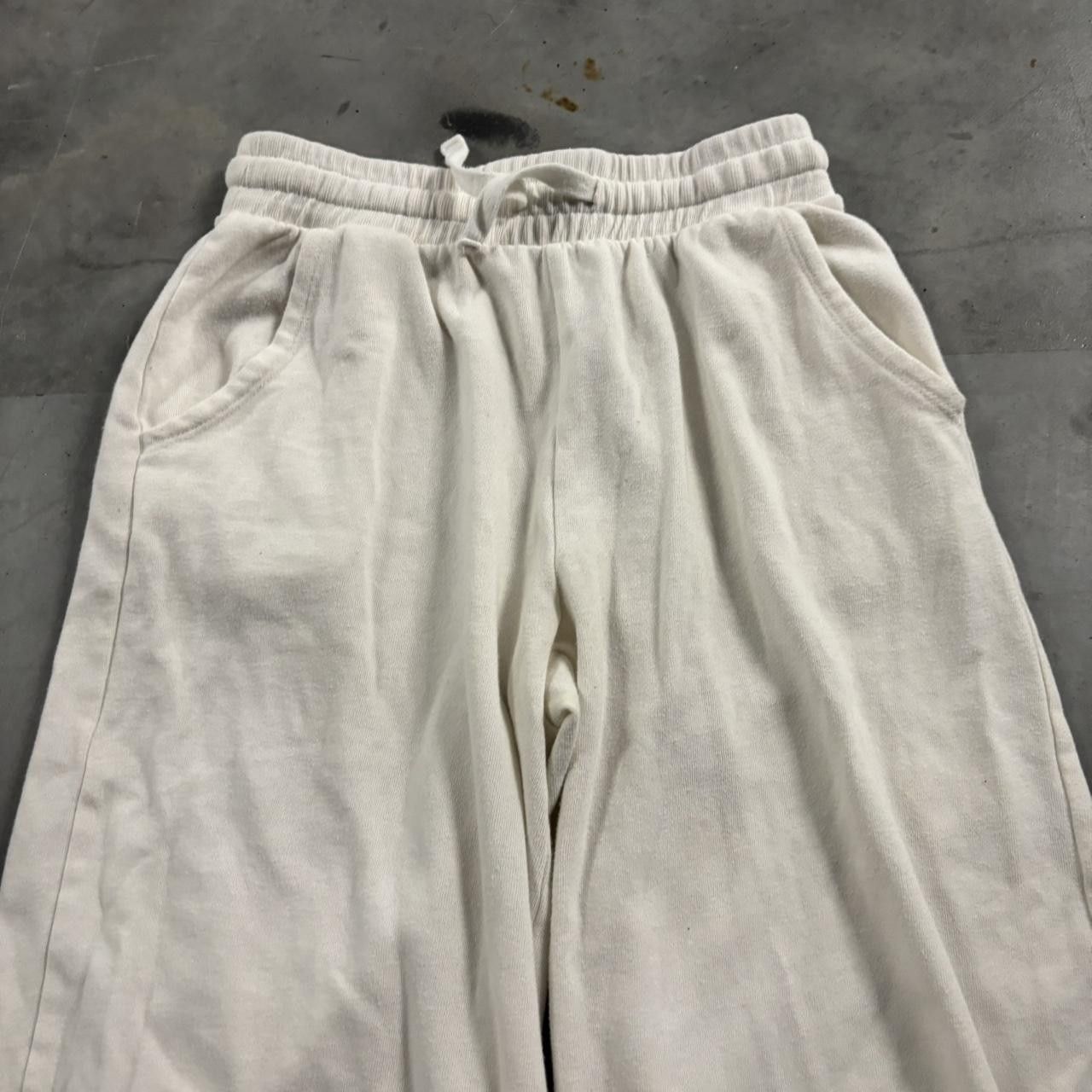 Vintage Crazy Vintage Y2K/2000s Baggy White Streetwear Wide Leg Essential Sweatpants! Fits S Size US 28 / EU 44 - 3 Thumbnail