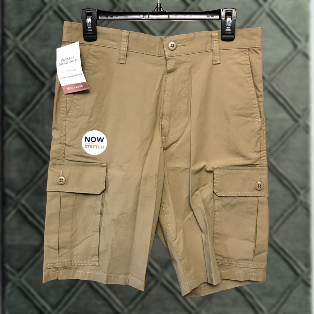 Dockers DOCKERS Cargo Shorts Mens 30 Regular Brown Cotton Elastane Stretch Pockets Casual 1091 Size US 30 / EU 46 - 1 Thumbnail