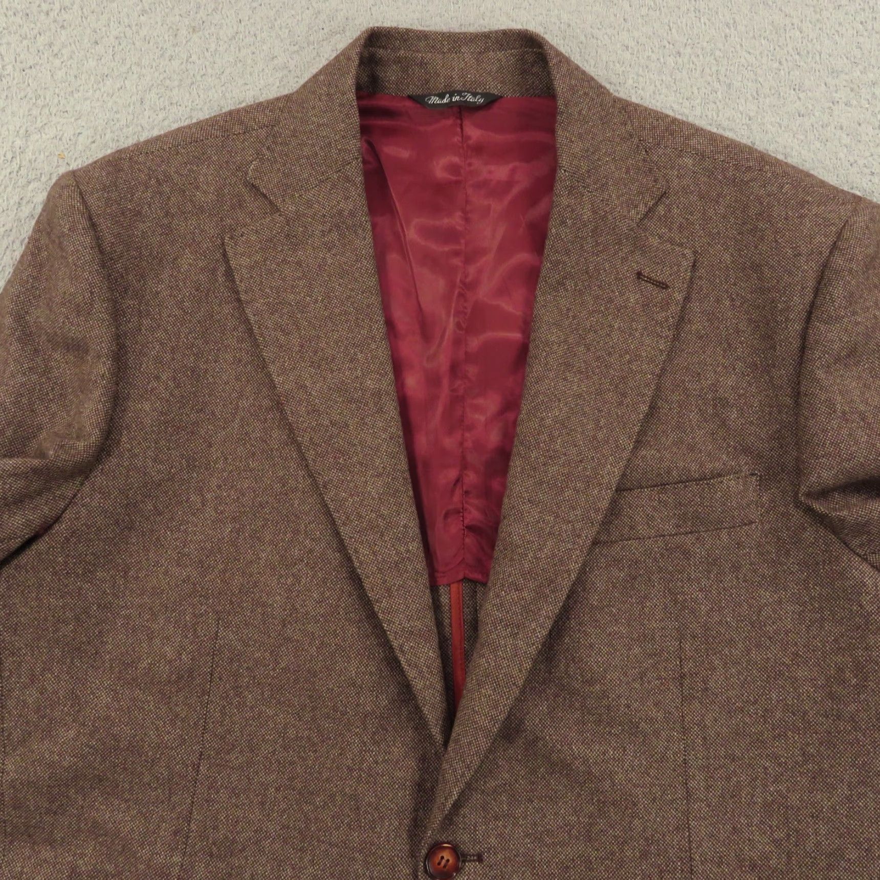 Vintage Tollegno 1900 Men Blazer 42R Wool Birdseye Sport Coat Brown Made in ITALY Regular Jacket Blazer Mens Italian Classic Designer Vintage No Size 42R - 7 Thumbnail
