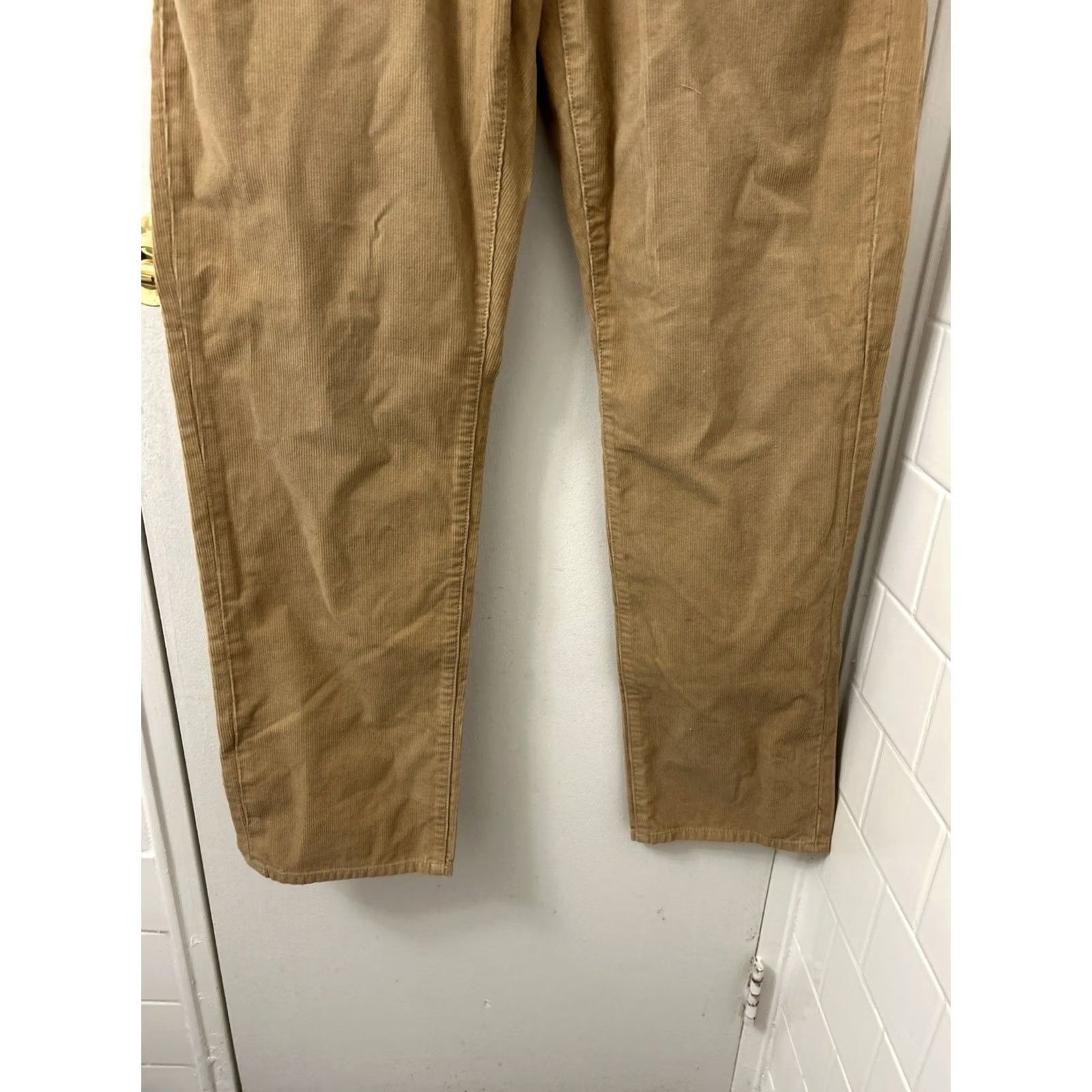 Vintage LL Bean Signature Washed Corduroy Pants Mens 36x30 Tan Slim Straight NWT 5-Pocket Logo Chino Wool? Size US 36 / EU 52 - 3 Thumbnail