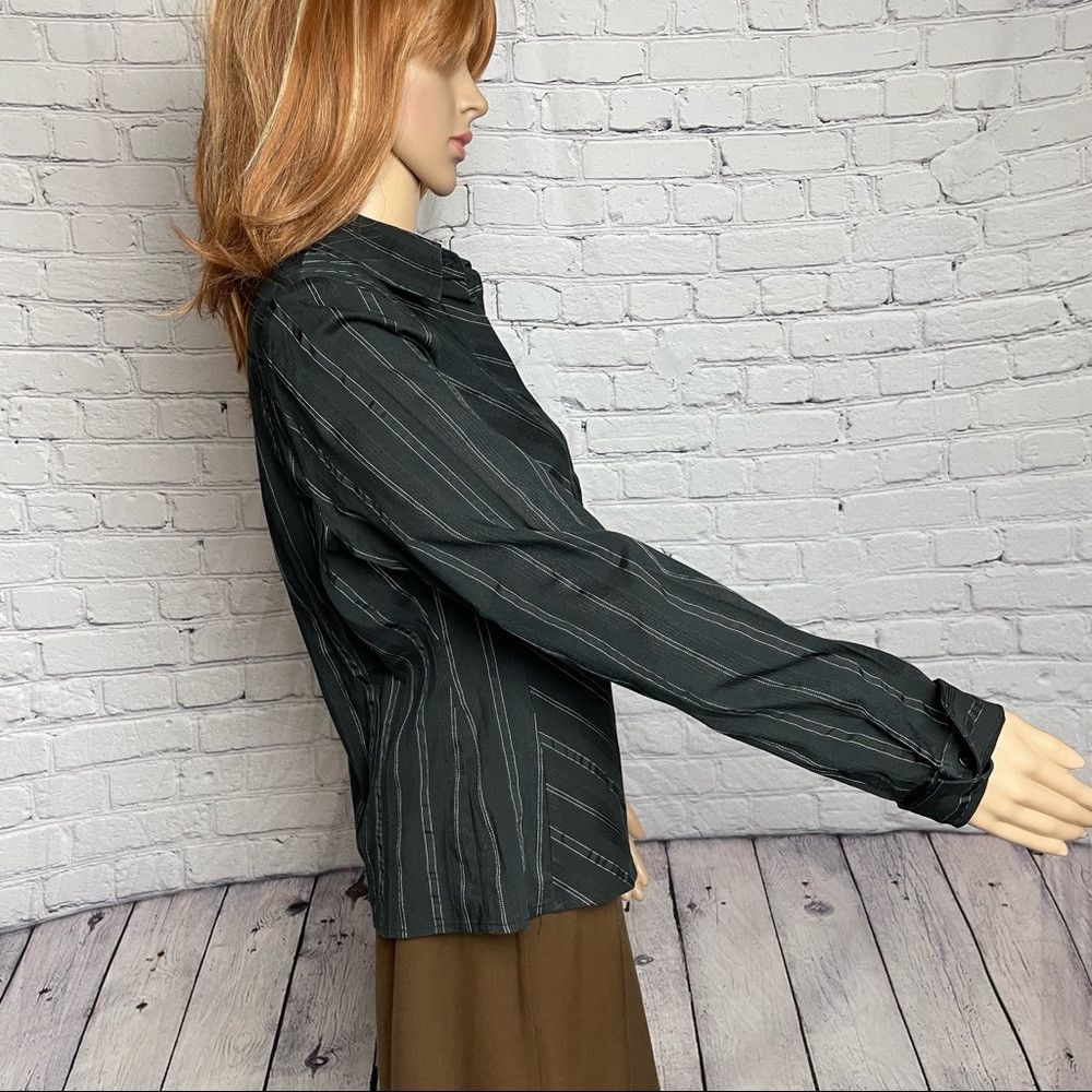 Worthington Worthington Stretch Black Stripes Blouse Shirt Size 8 Size M / US 6-8 / IT 42-44 - 4 Thumbnail