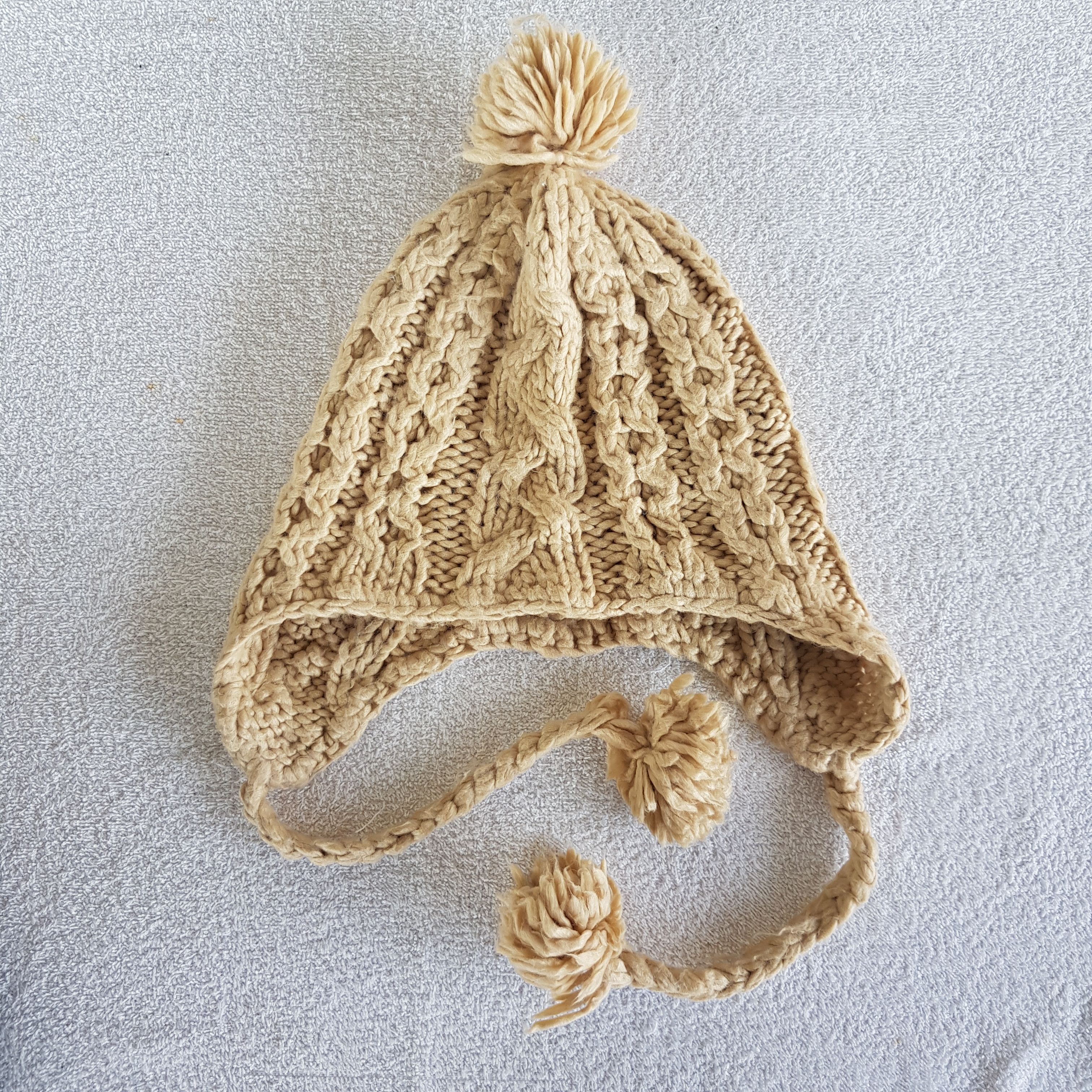 Homespun Knitwear Vintage Japanese Earflap Beanie Ribbed Knit Snow Caps Hats. Size ONE SIZE - 6 Thumbnail