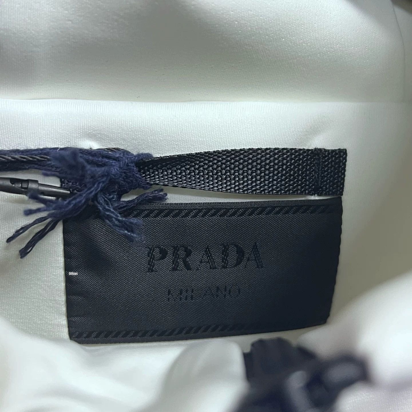 Prada Prada White Stripe Logo Zip Hooded Jacket Size US XXL / EU 58 / 5 - 2 Thumbnail