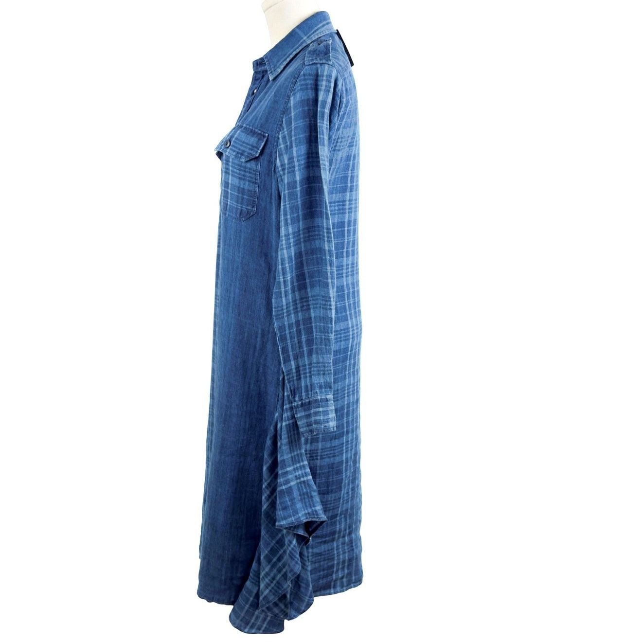Polo Ralph Lauren Polo Ralph Lauren Sz 2 Indigo Blue Plaid Linen Shirt Dress Size XS / US 0-2 / IT 36-38 - 5 Thumbnail