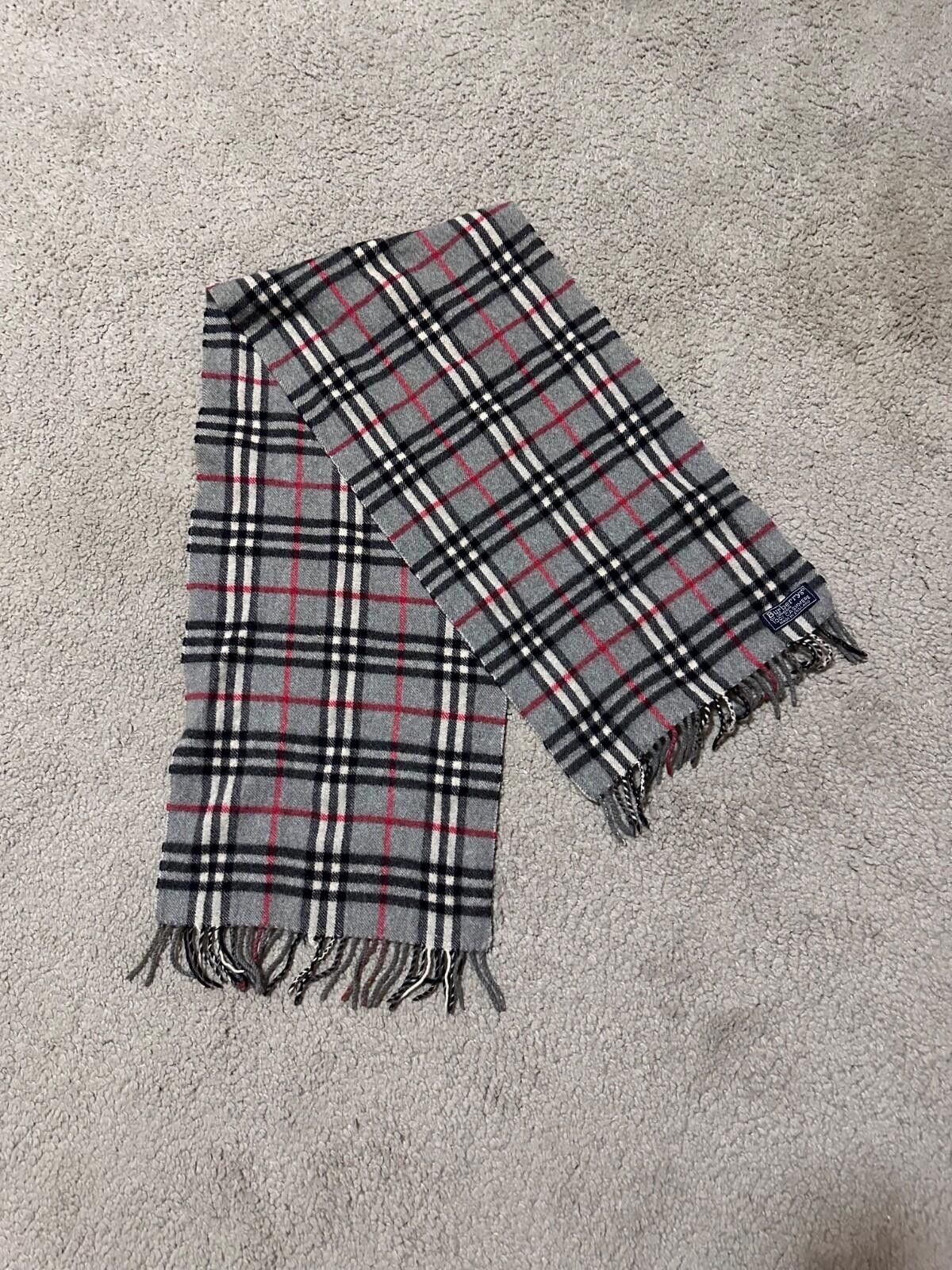 Burberry BURBERRY Gray Classic Nova Check Scarf Pure Cashmere England Size ONE SIZE - 8 Thumbnail