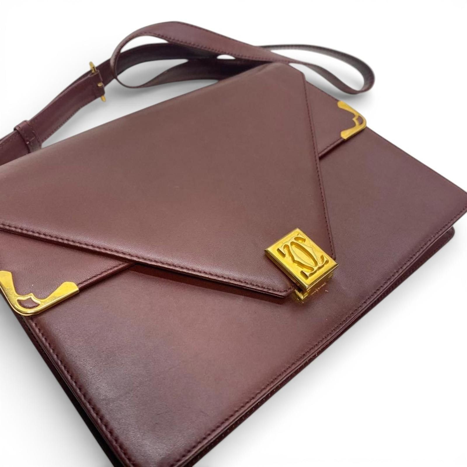Cartier Cartier - Burgundy Leather Crossbody Bag Size ONE SIZE - 5 Thumbnail