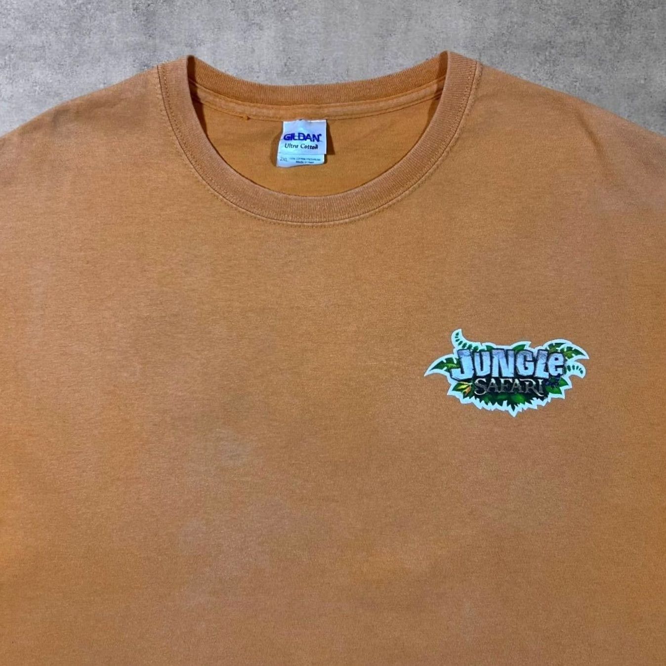 Gildan VINTAGE Early 00’s Jungle Safari Tourist Souvenir Spellout Graphic Orange T-Shirt XXL XL Mens Shirt Short Sleeve Round Neck Cotton Haiti Graphic Size US XXL / EU 58 / 5 - 4 Thumbnail