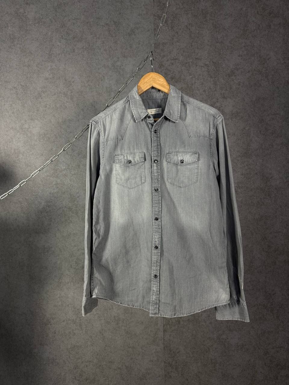 Allsaints Allsaints designer double pocket distressed shirt Size US S / EU 44-46 / 1 - 1 Thumbnail