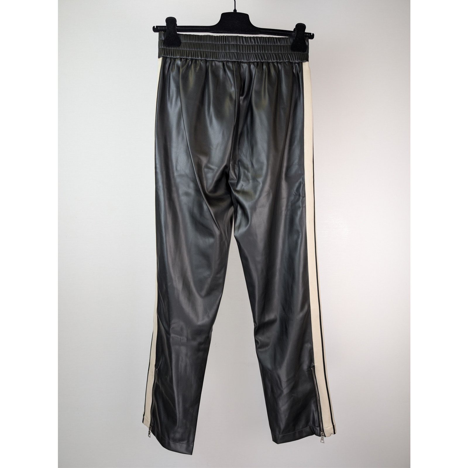 Palm Angels o1rshd1 Leather Effect Track Pants in Black / Off White Size US 30 / EU 46 - 12 Thumbnail
