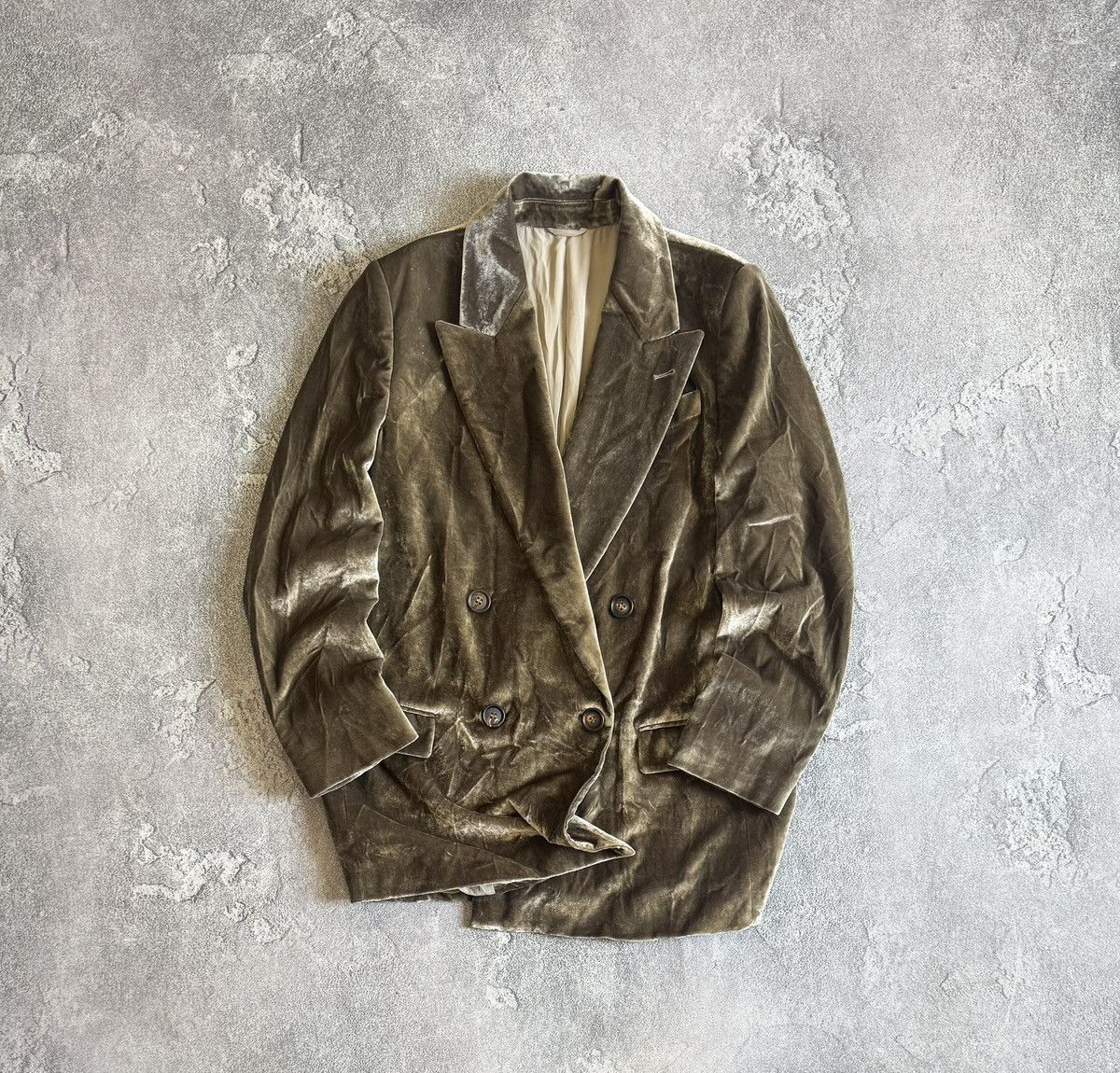 Brunello Cucinelli 40 velour velvet button up jacket blazer
